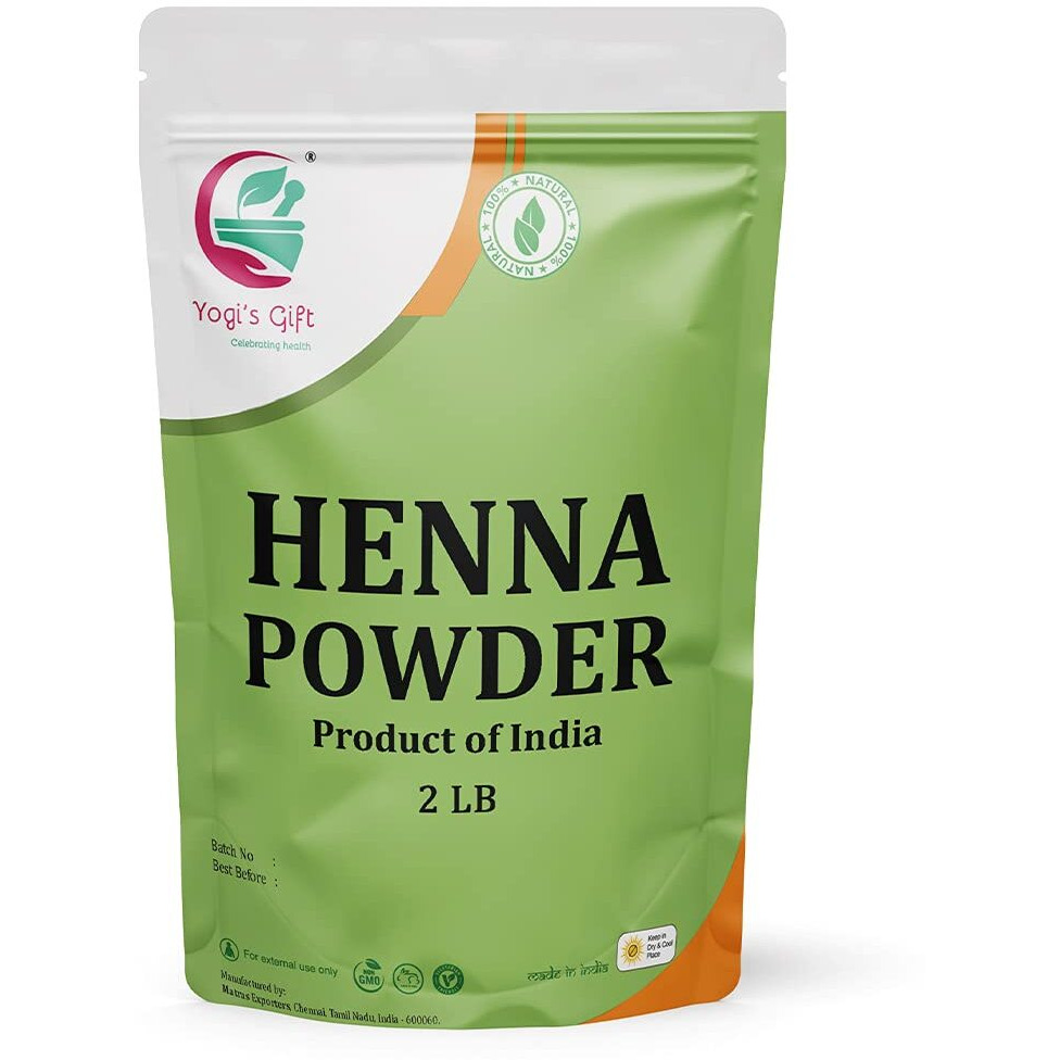 Triple Sifted Henna Powder For Hair | 2 Pound Bulk Pack | 100% Pure Henna Powder | Zero Chemicals  Best Results | By Yogi's Gift