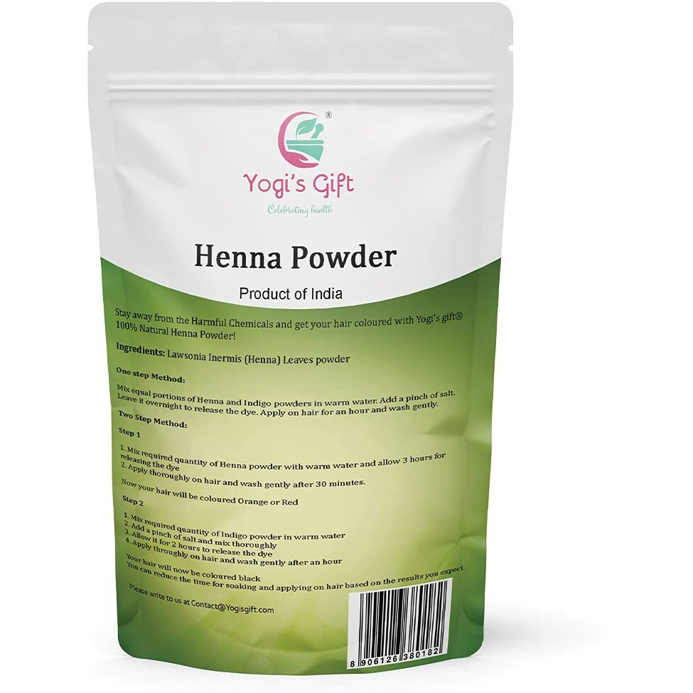 Triple Sifted Henna Powder For Hair | 2 Pound Bulk Pack | 100% Pure Henna Powder | Zero Chemicals  Best Results | By Yogi's Gift