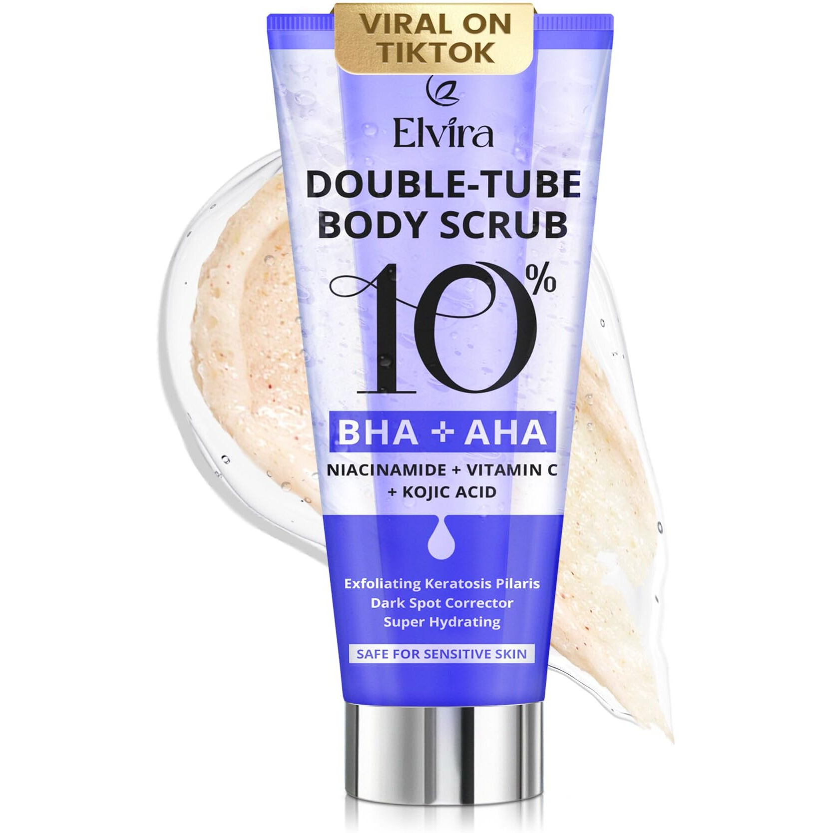 Elvira Kp Bump Eraser Body Scrub  Exfoliating Body Scrub For Keratosis Pilaris  Smooth Skin With 10% Aha Bha And Niacinamide  Moisturizing Body Skin Care Products  Deep Cleansing