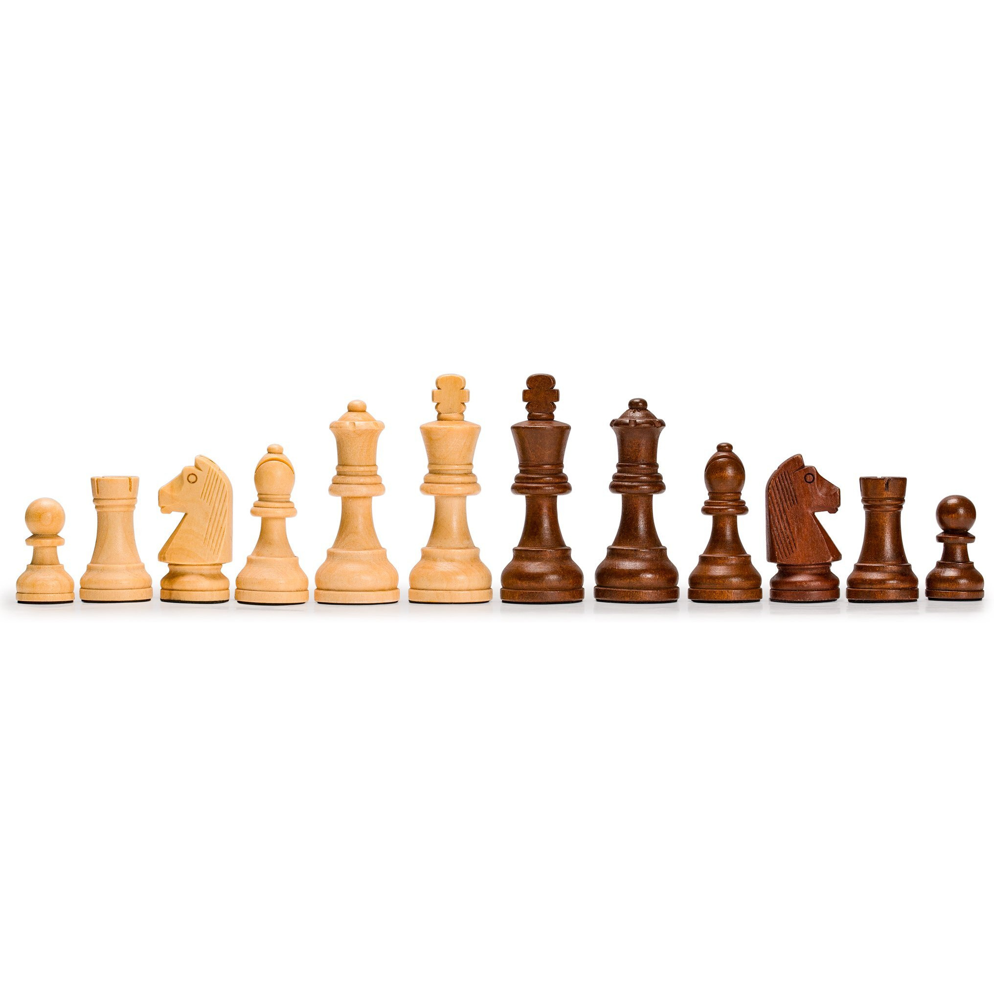 Husaria Staunton Tournament No. 5 Chessmen With 2 Extra Queens And Wooden Box  3.5-Inch Kings