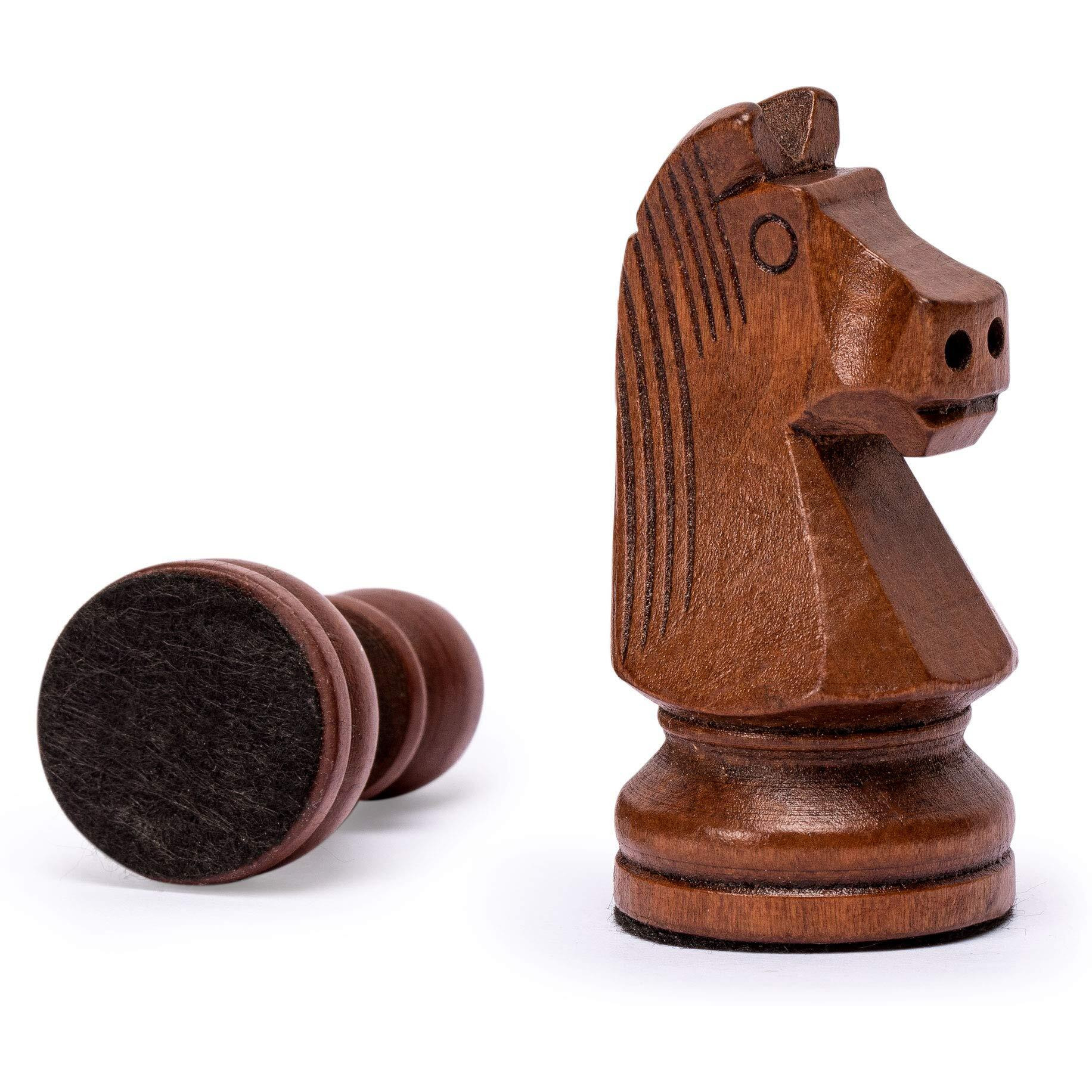 Husaria Staunton Tournament No. 5 Chessmen With 2 Extra Queens And Wooden Box  3.5-Inch Kings