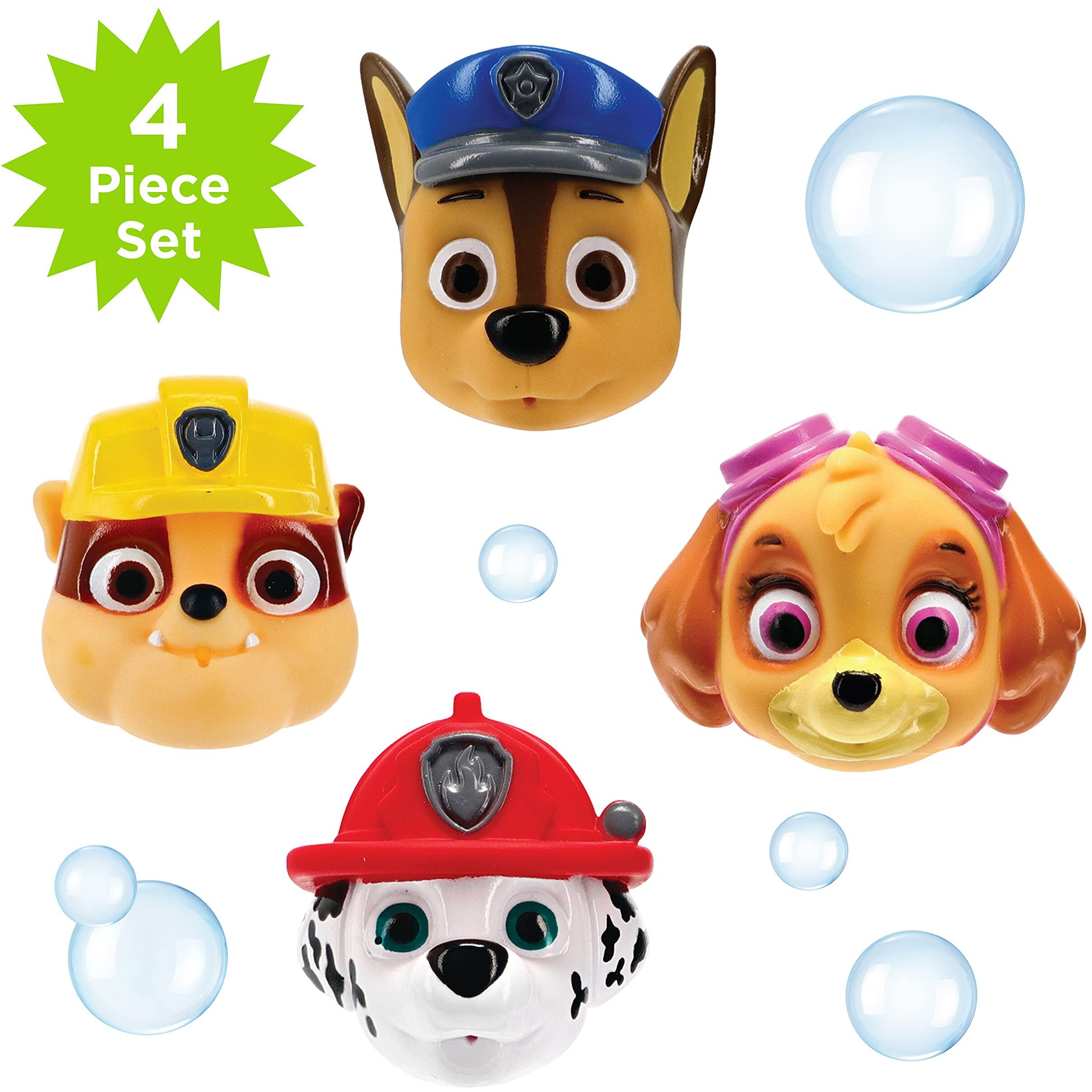 Nickelodeon's Paw Patrol Chase  Marshall  Rubble  And Skye Squirt Toy Set For Childrens' Bath Time Fun  Multicolor  4 Piece