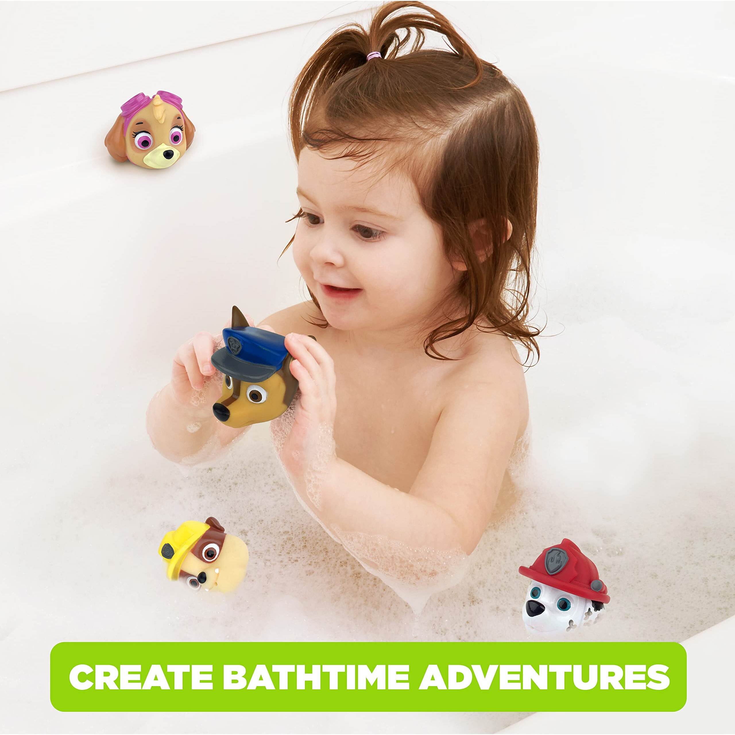 Nickelodeon's Paw Patrol Chase  Marshall  Rubble  And Skye Squirt Toy Set For Childrens' Bath Time Fun  Multicolor  4 Piece