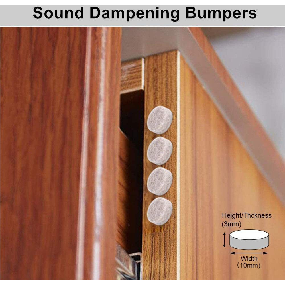 Felt Cabinet Door Bumpers-Small Felt Pads For Cabinet Doors  Cabinet Bumpers Felt  3/8"" Diameter 200Pcs  3Mm Thick Self Adhesive Beige