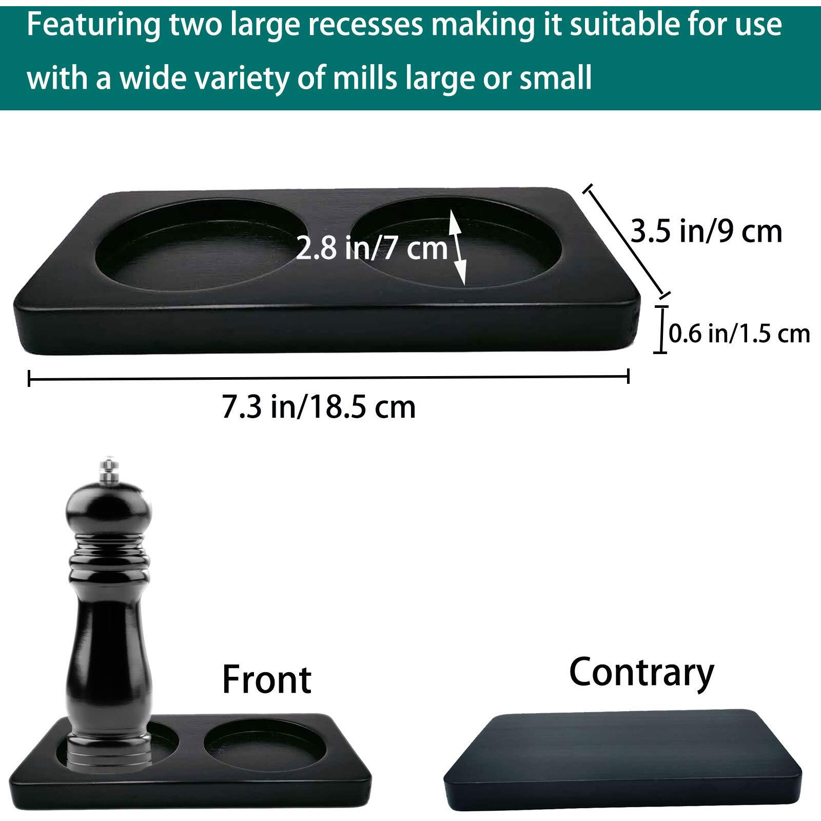 Salt And Pepper Mill Tray  Salt And Pepper Tray  Oil And Vinegar Bottles Tray  Salt And Pepper Grinder Shaker Stand | Mills Not Included (Acrylic)