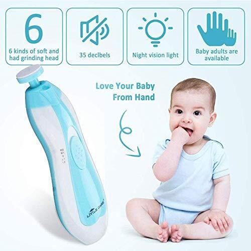 Baby Electric Nail File  8 In 1 Safe Baby Nail Trimmer  Baby Nail Clippers With 6 Grinding Heads And Light  Baby Nail Care Kit For All Ages