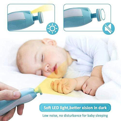 Baby Electric Nail File  8 In 1 Safe Baby Nail Trimmer  Baby Nail Clippers With 6 Grinding Heads And Light  Baby Nail Care Kit For All Ages
