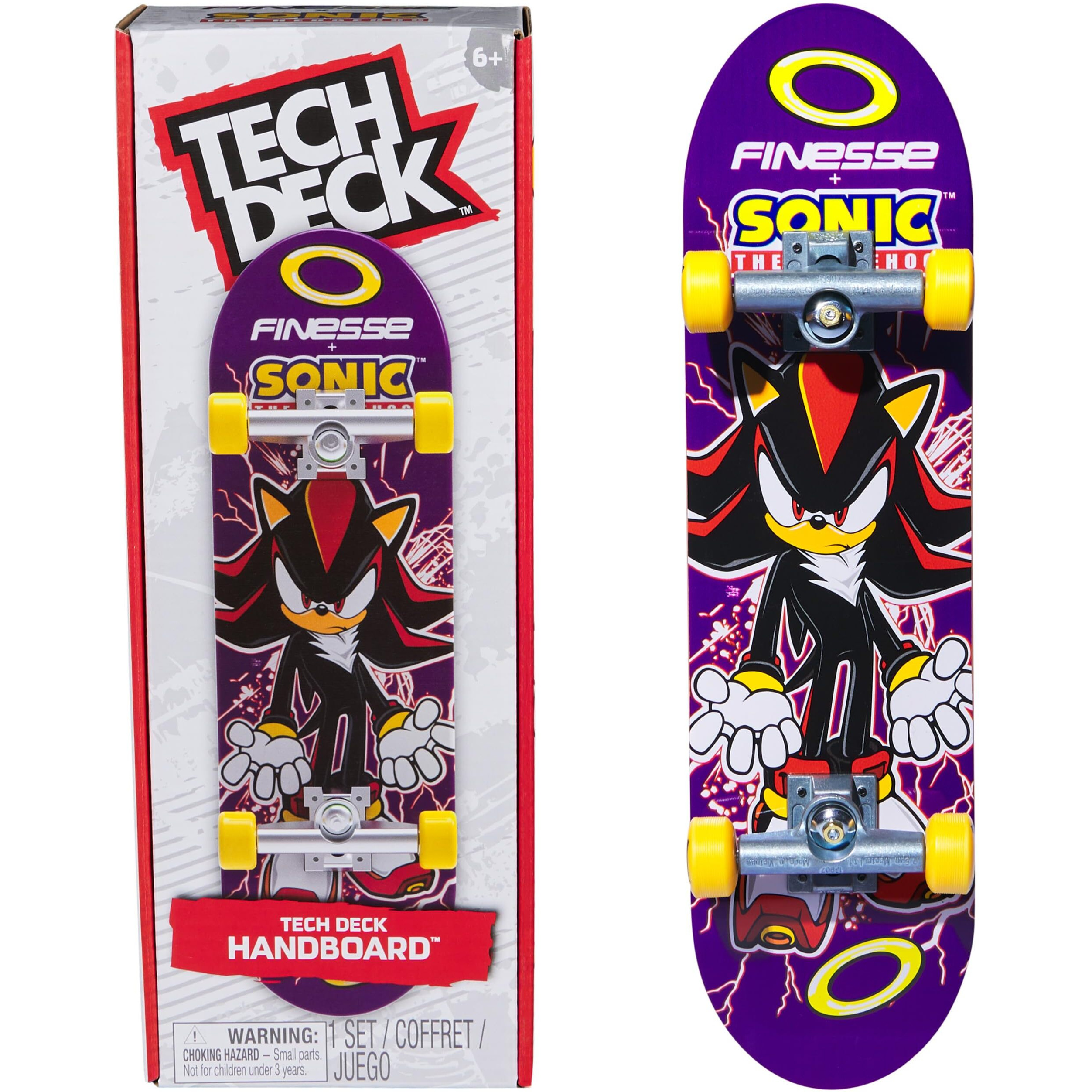 Tech Deck  Finesse X Sonic The Hedgehog Handboard Authentic Mini Skateboards  Kids Toys For Boys & Girls  Ages 6 And Up (Hands Use Only)
