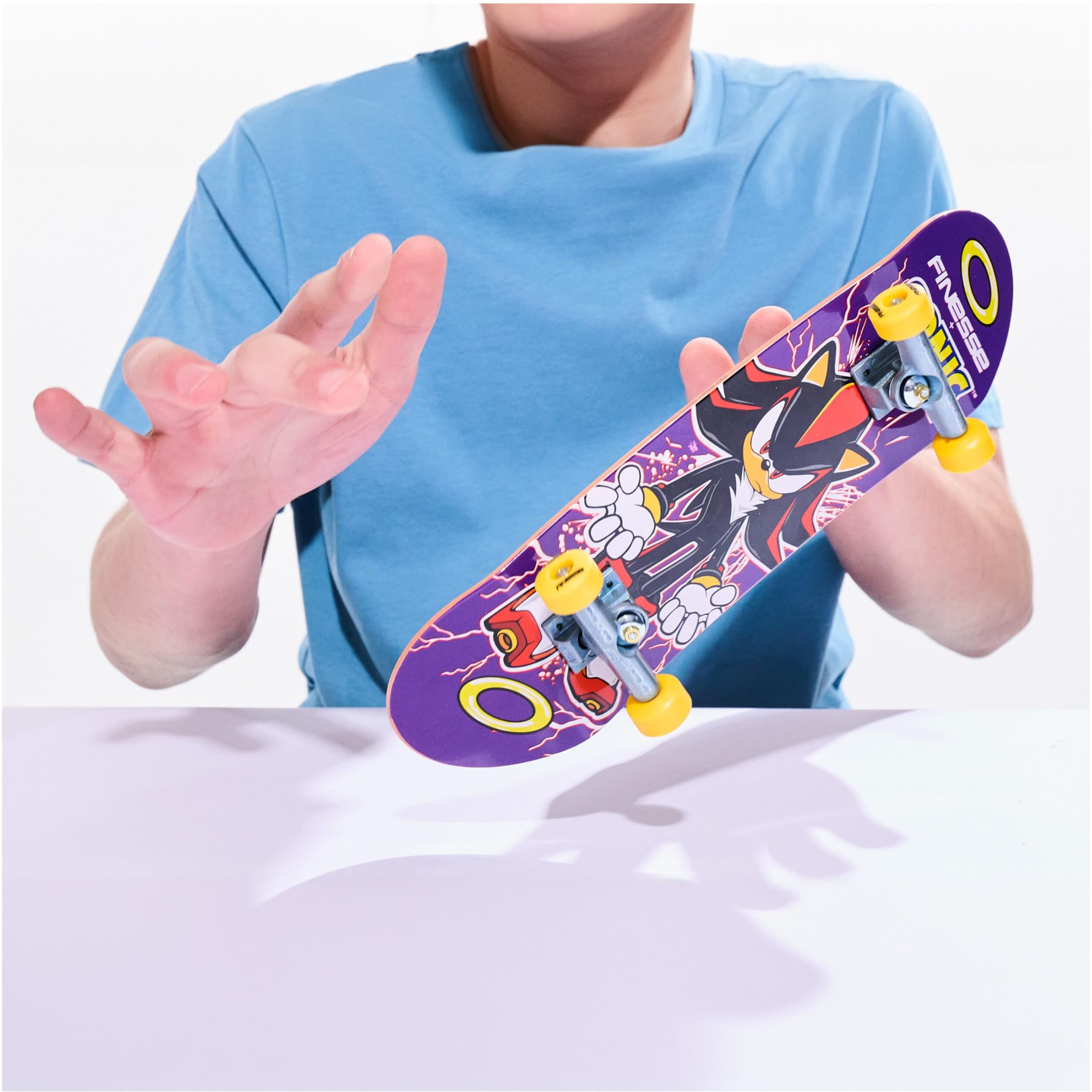 Tech Deck  Finesse X Sonic The Hedgehog Handboard Authentic Mini Skateboards  Kids Toys For Boys & Girls  Ages 6 And Up (Hands Use Only)