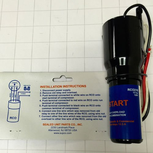 Rco210 Supco Solid State 3 N'1 Relay Overload Hard Start Capacitor 1/2 Hp 120V