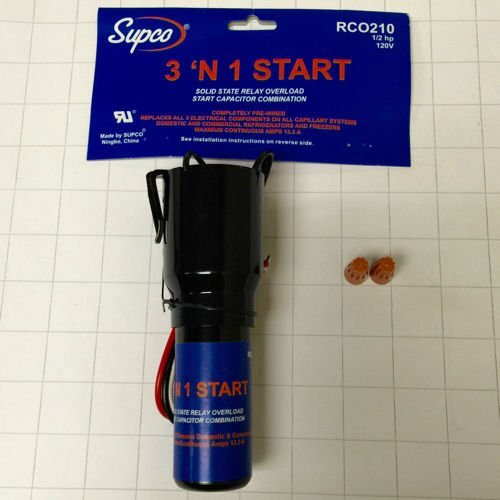 Rco210 Supco Solid State 3 N'1 Relay Overload Hard Start Capacitor 1/2 Hp 120V