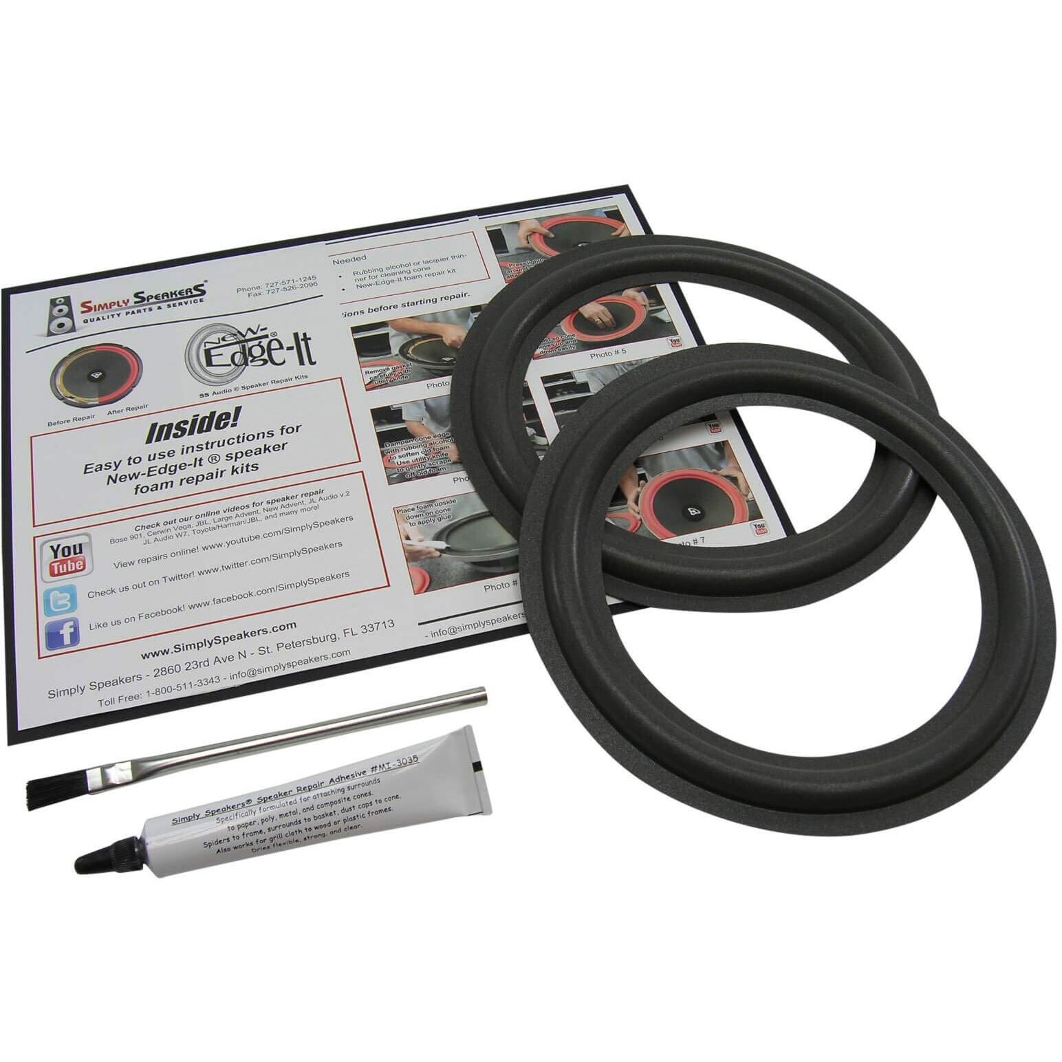 Boston Acoustics 8 Inch Foam Speaker Repair Kit Fsk-8 (Pair)