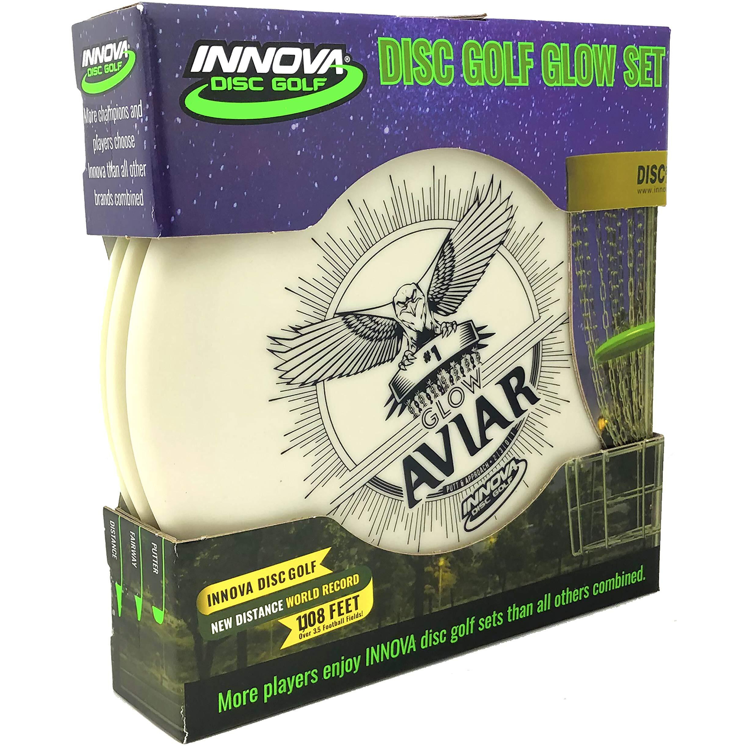 Innova Disc Golf Glow Set - Dx Glow Aviar  Glow Tl  And Glow Beast Disc Set - Play Day And Night