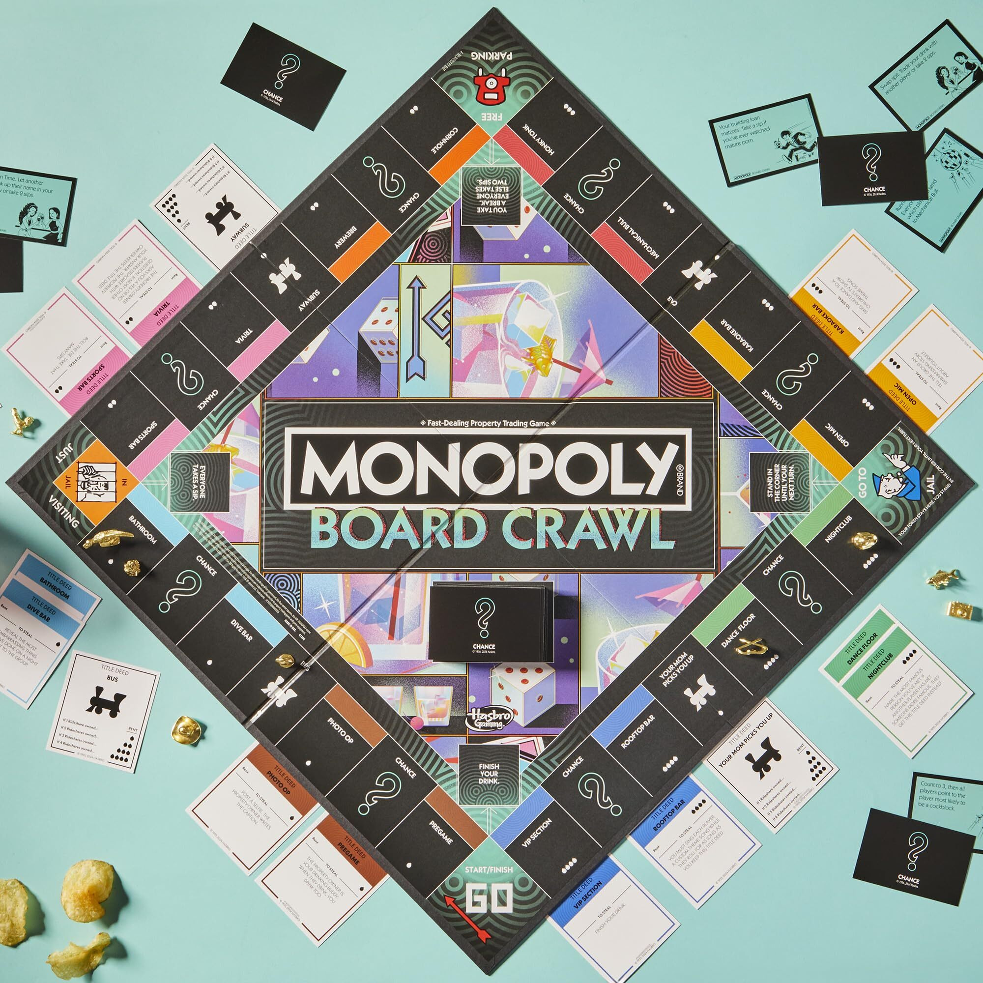 Monopoly Board Crawl Game | Official Monopoly Drinking Game For Adults Only | Ages 21+ | For 2-10 Players | 30 Mins. | Hilarious Adult Party Games