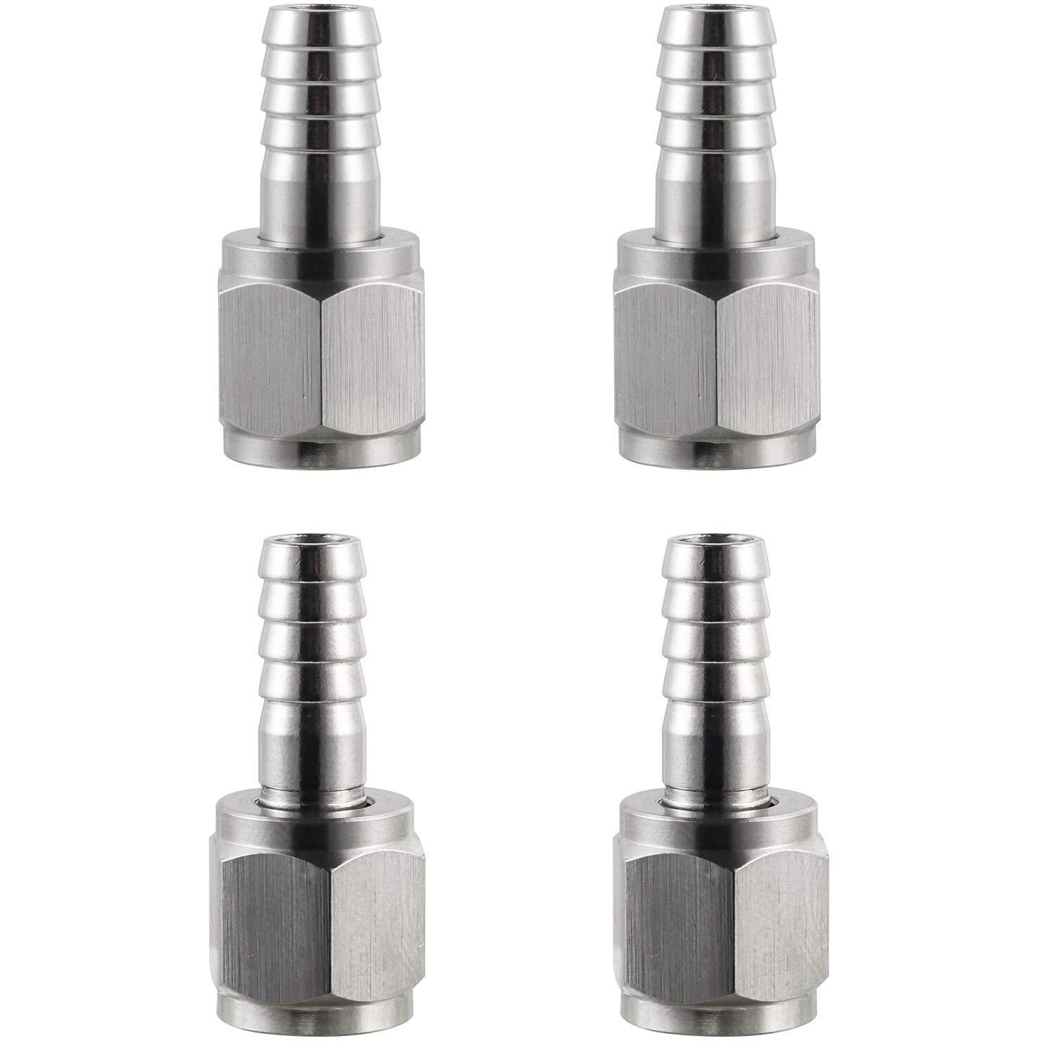 2 PairsMrbrew Homebrew Hose Swivel Nut Barb  1/4'' Barb & 5/16'' Barb  Stainless Steel Mfl Quick Disconnects Fittings For Brewing Keg System