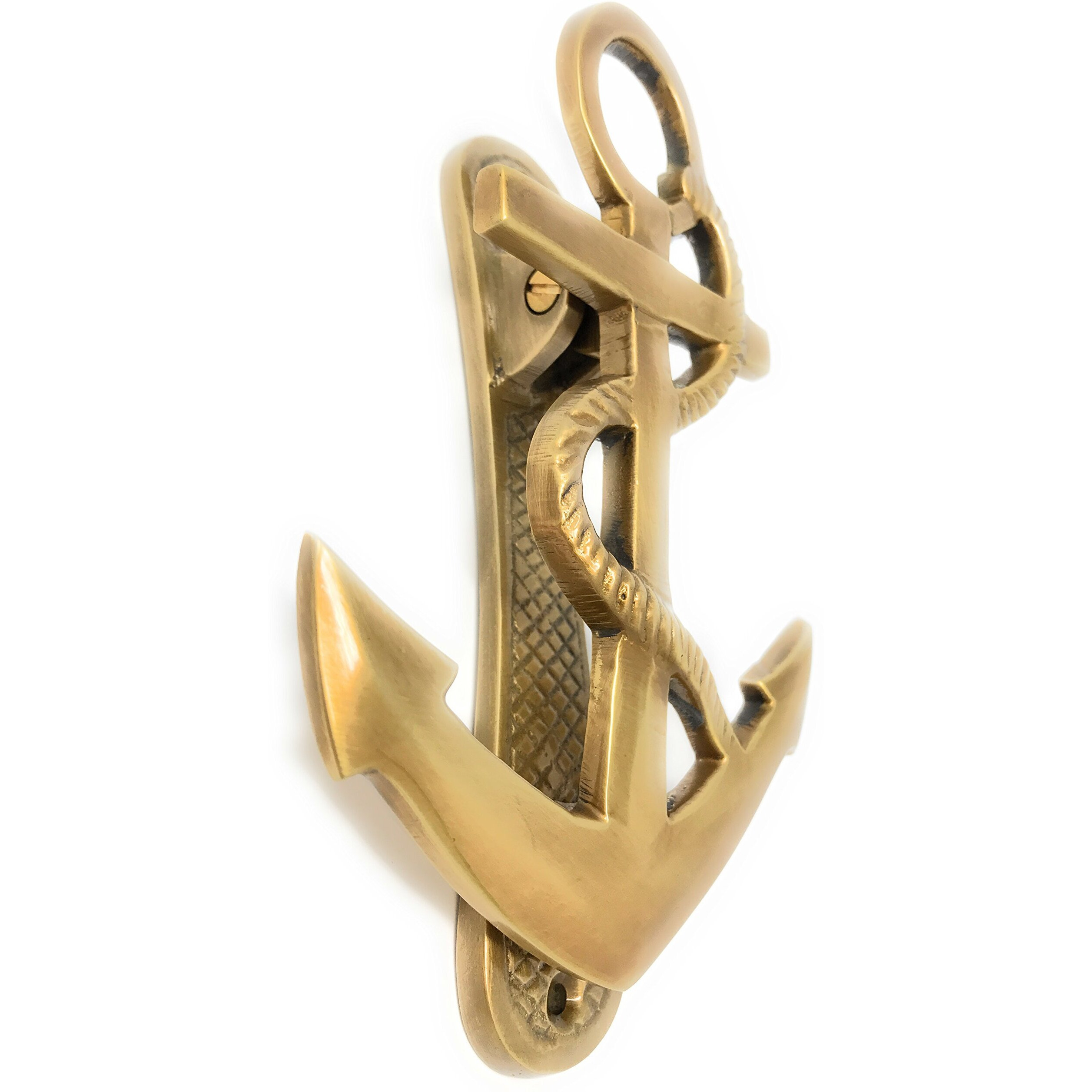 Madison Bay Company Nautical Ship's Anchor Antiqued Brass Door Knocker  6.25 Inches Tall