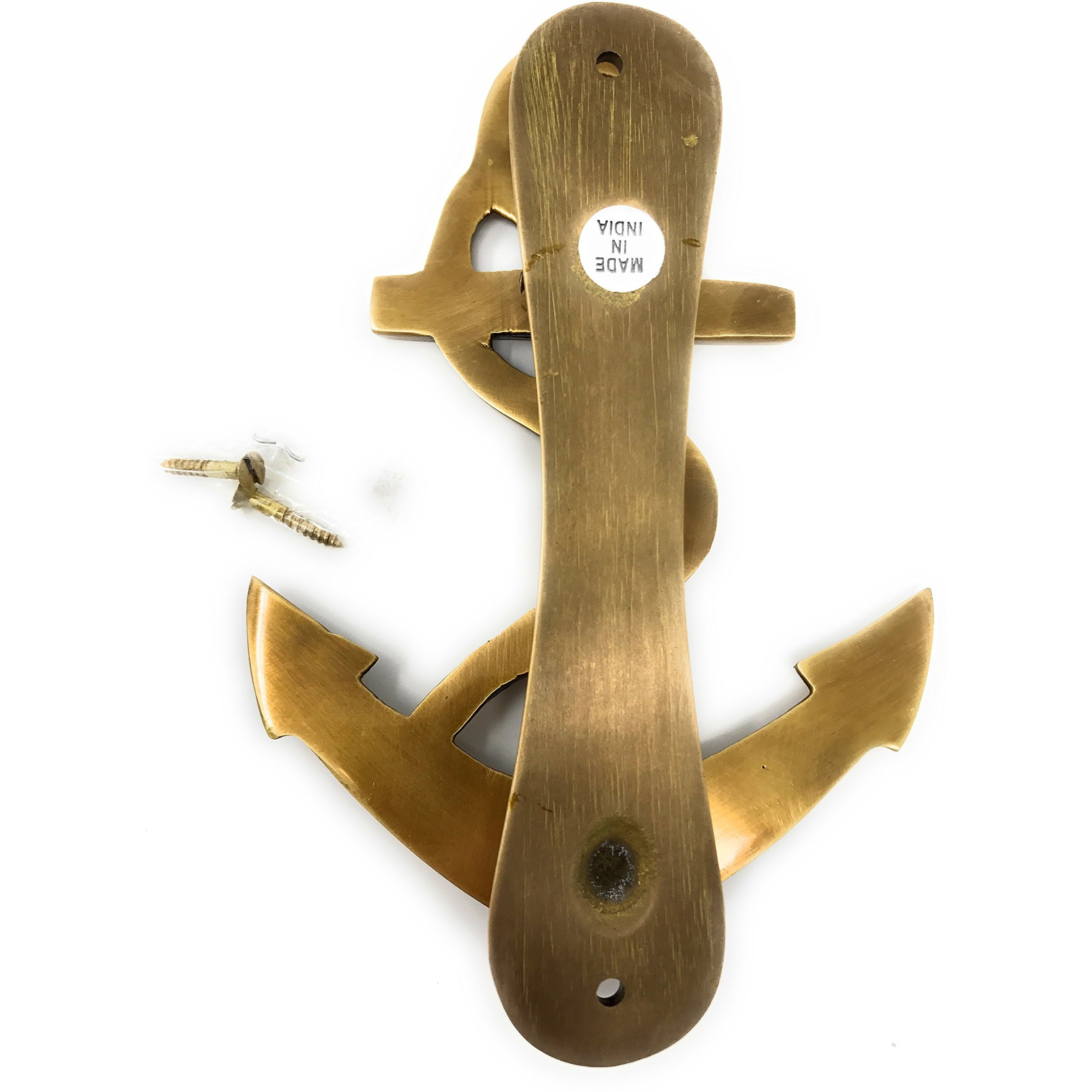 Madison Bay Company Nautical Ship's Anchor Antiqued Brass Door Knocker  6.25 Inches Tall