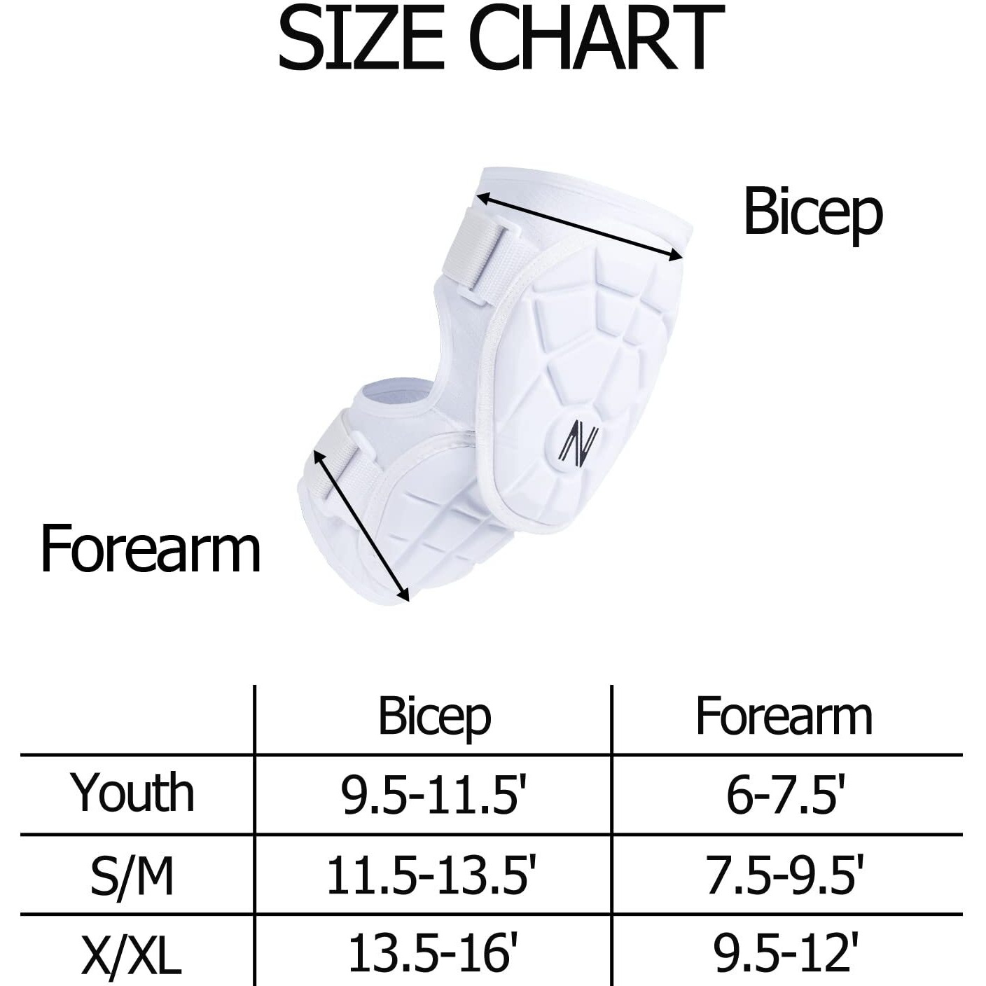 Nuribase Baseball Batters Elbow Guard For Youth  Adult - Softball Elbow Guard For Youth  Adult - Elbow Guard For Baseball  Softball - White Youth