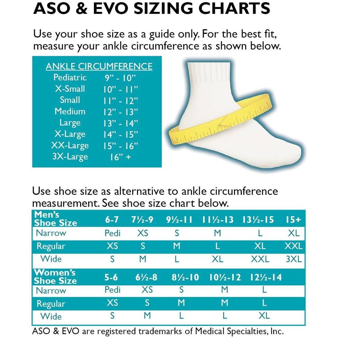 Med Spec Aso Ankle Stabilizer Orthosis  White  Large