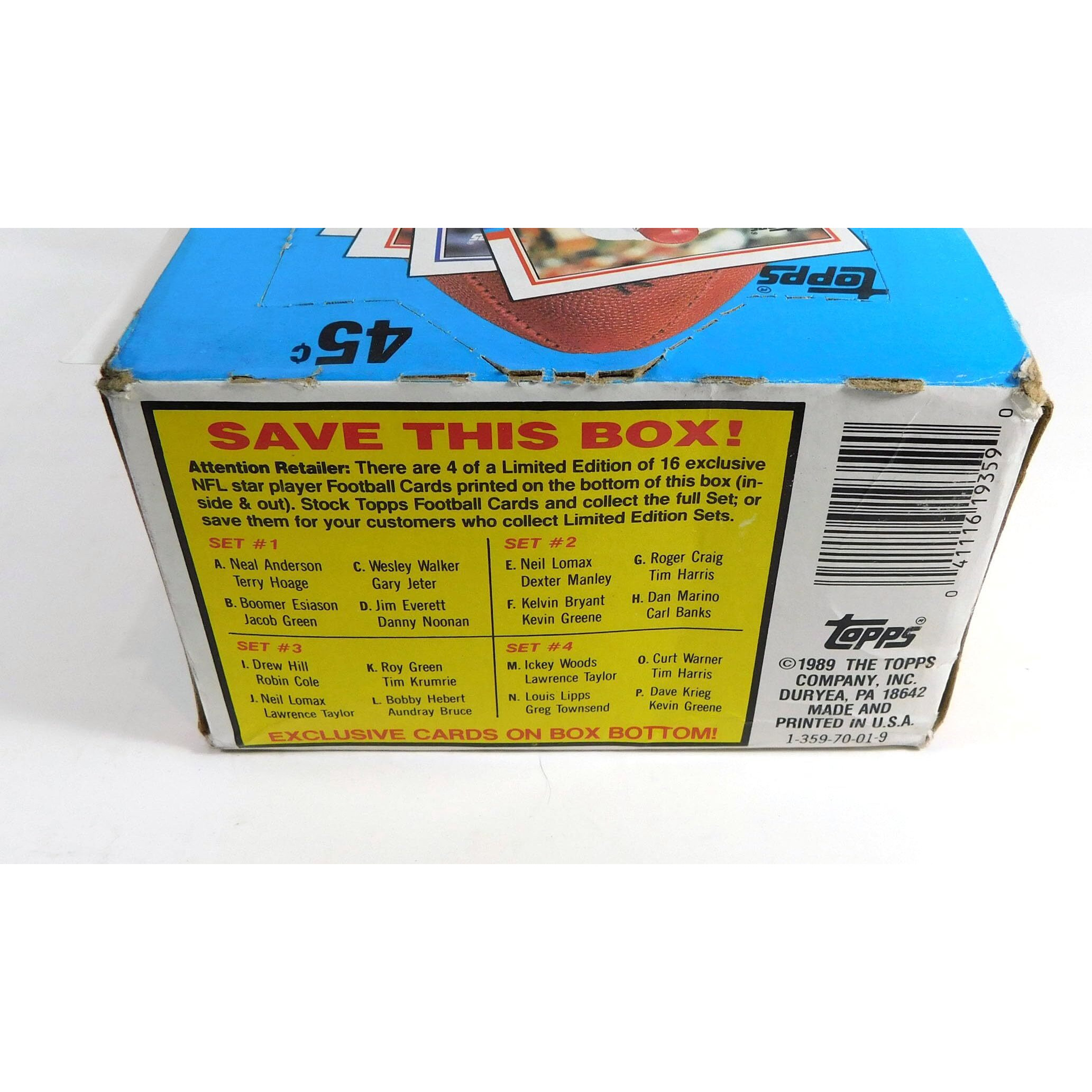 1989 Topps Football Cards  36 Wax Packs In Box