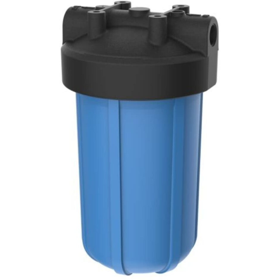 Pentair Pentek 150470 Big Blue Filter Housing  3/4"" Npt 10 Whole House Heavy Duty Water Filter Housing With High-Flow Polypropylene (Hfpp) Cap  10-Inch  Black/Blue