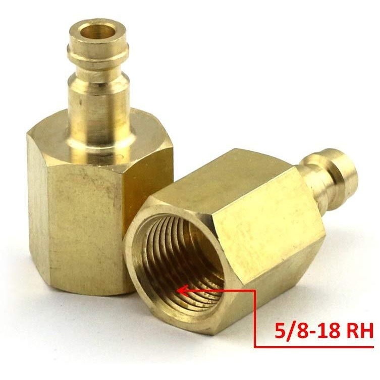 Weldingcity Adapter For Hose Quick Connection Male Gas Plug 0.355"" (9Mm) To Female 5/8""-18 Rh B-Size