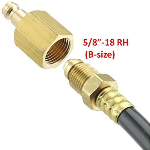 Weldingcity Adapter For Hose Quick Connection Male Gas Plug 0.355"" (9Mm) To Female 5/8""-18 Rh B-Size