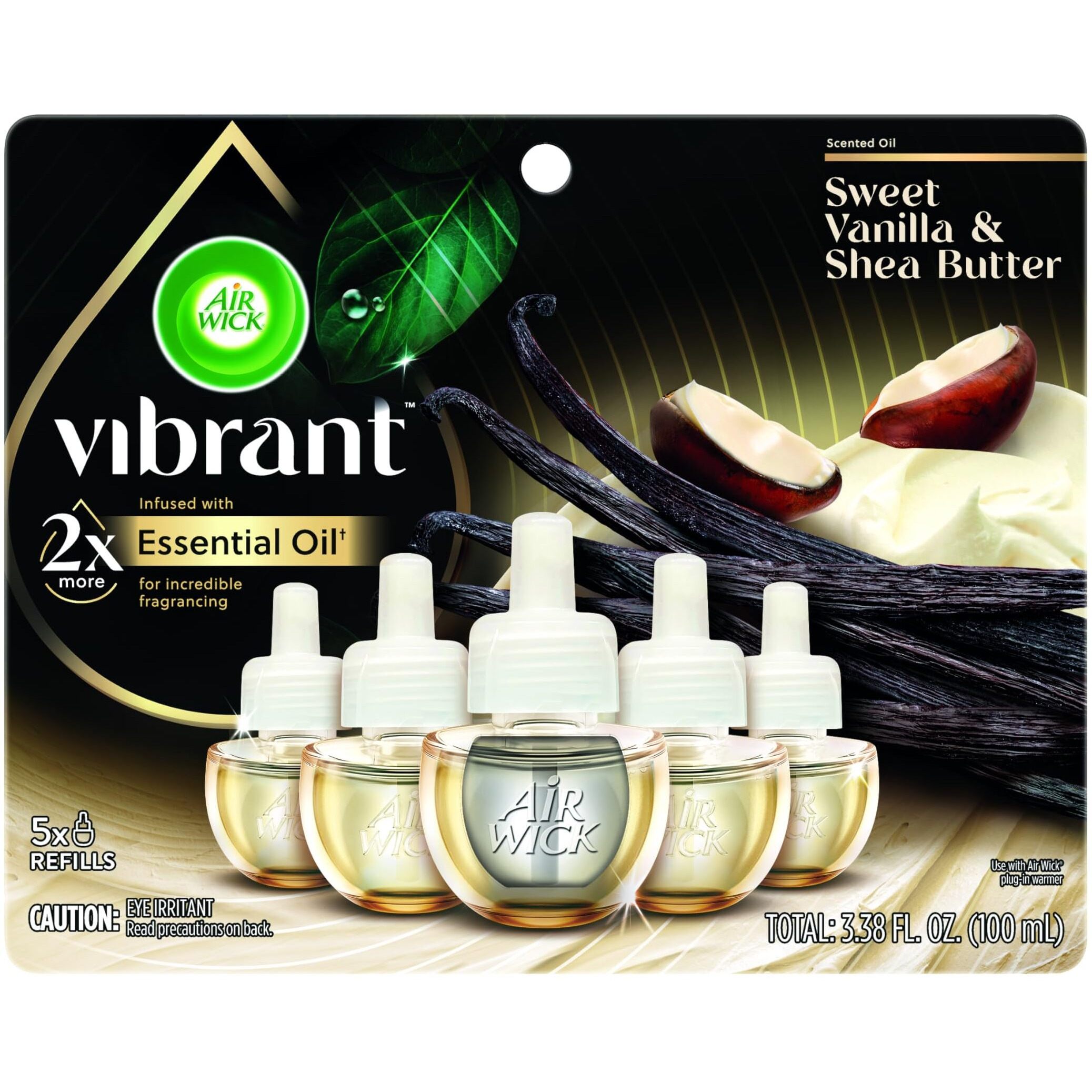 Air Wick Plug In Scented Oil Refills  Sweet Vanilla + Shea Butter  Air Fresheners For Home Long Lasting  Room Fresheners Air Freshener Plug In  Vanilla Essential Oils  House Essentials  5 Ct