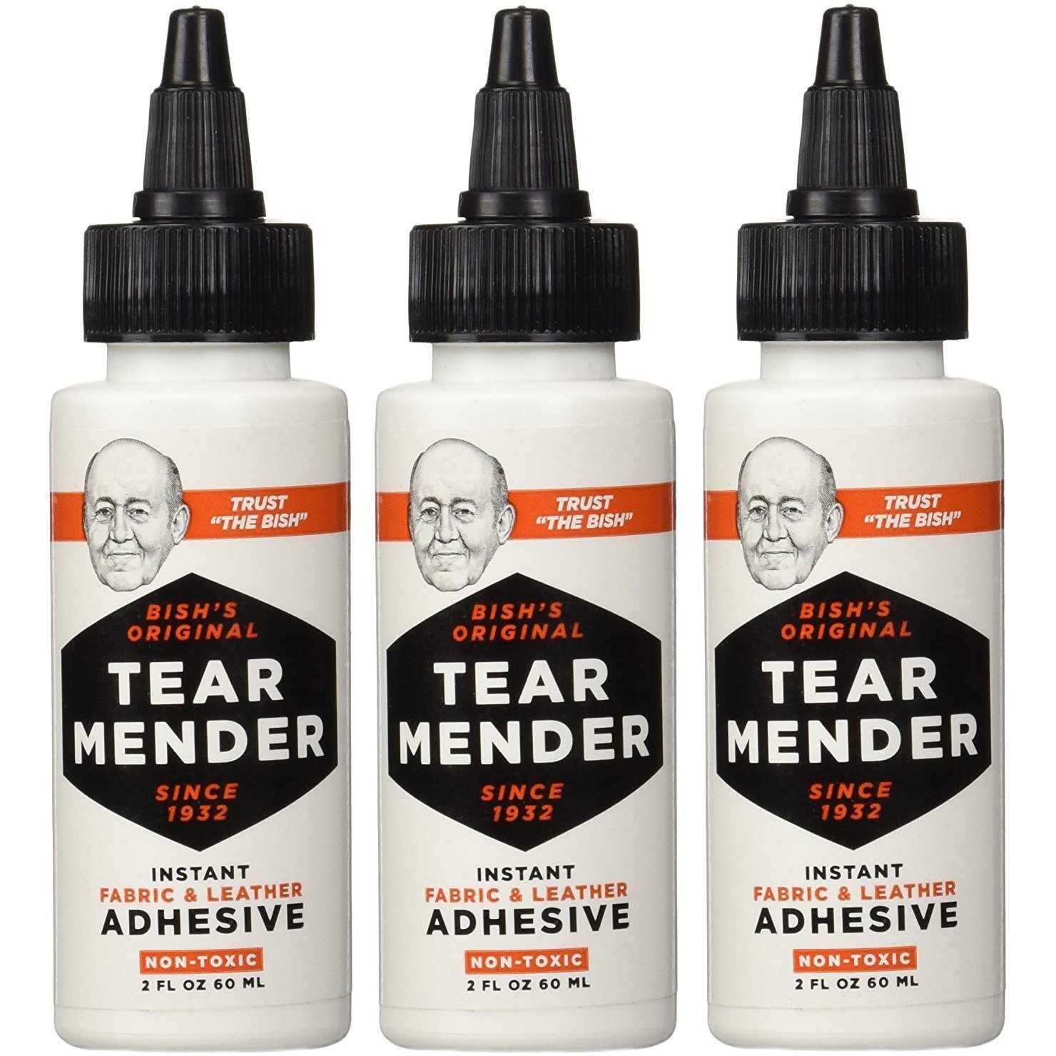 Tear Mender Tg-2 Bishs Nsahul Original Tear Mender Instant Fabric And Leather Adhesive  2 Oz (Pack Of 3)