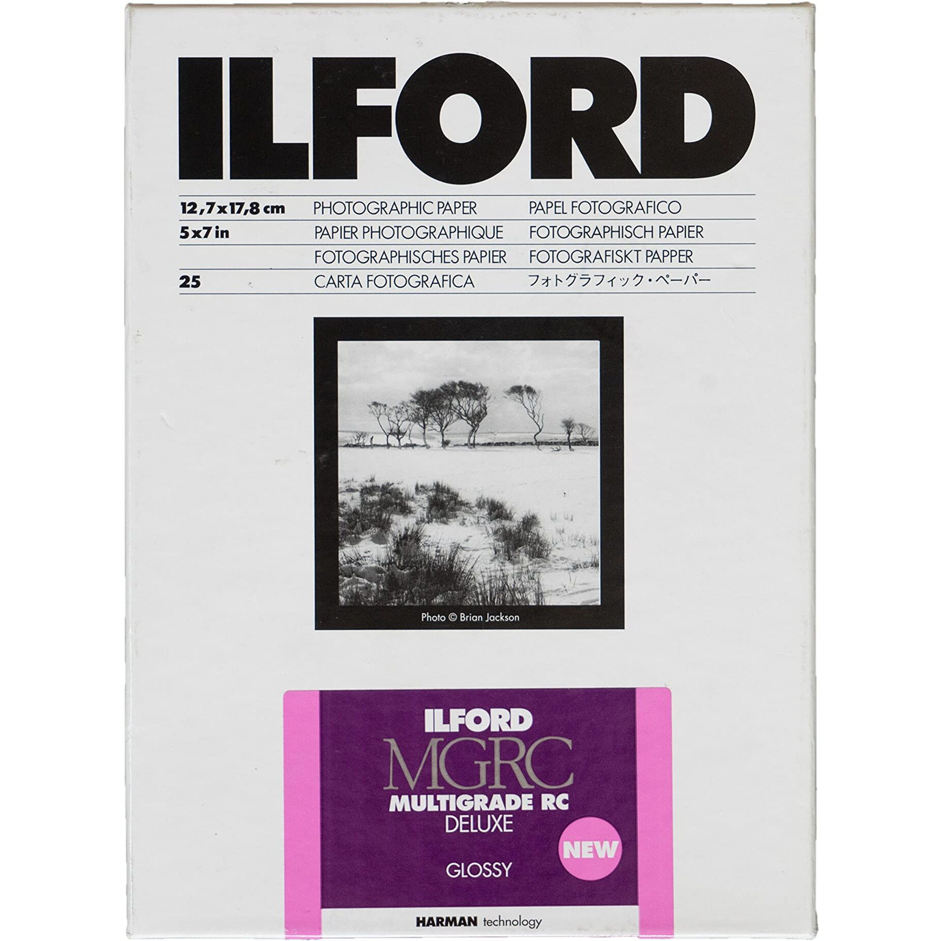 Ilford Multigrade V Rc Deluxe Glossy Surface Black & White Photo Paper  190Gsm  5X7  25 Sheets