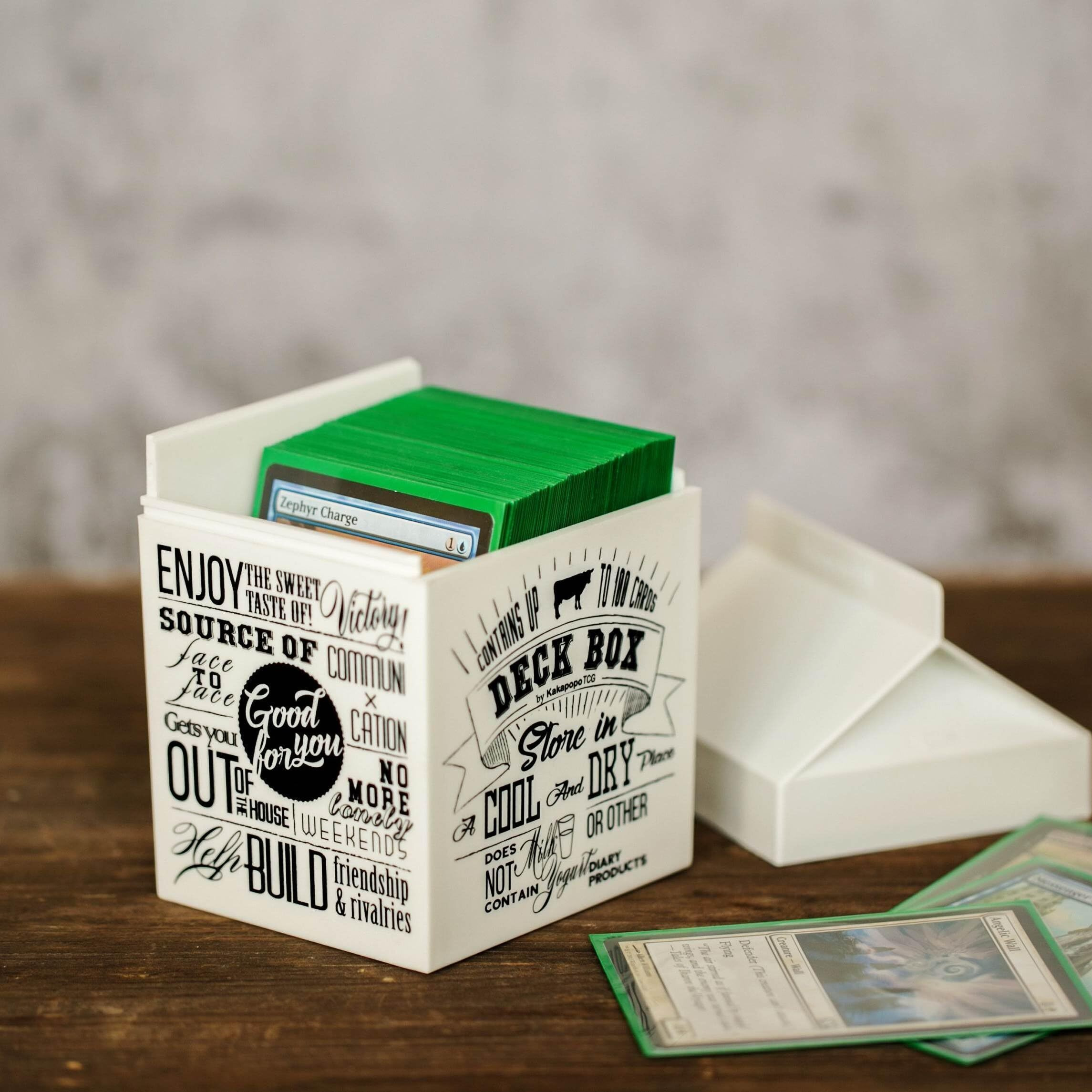 Kakapopotcg Deck-Fast (White) Deck Box  Dice Box  Mtg Magic Fab Ygo Dnd Spell Cards Edh Commander Fab Ptcg Tcg