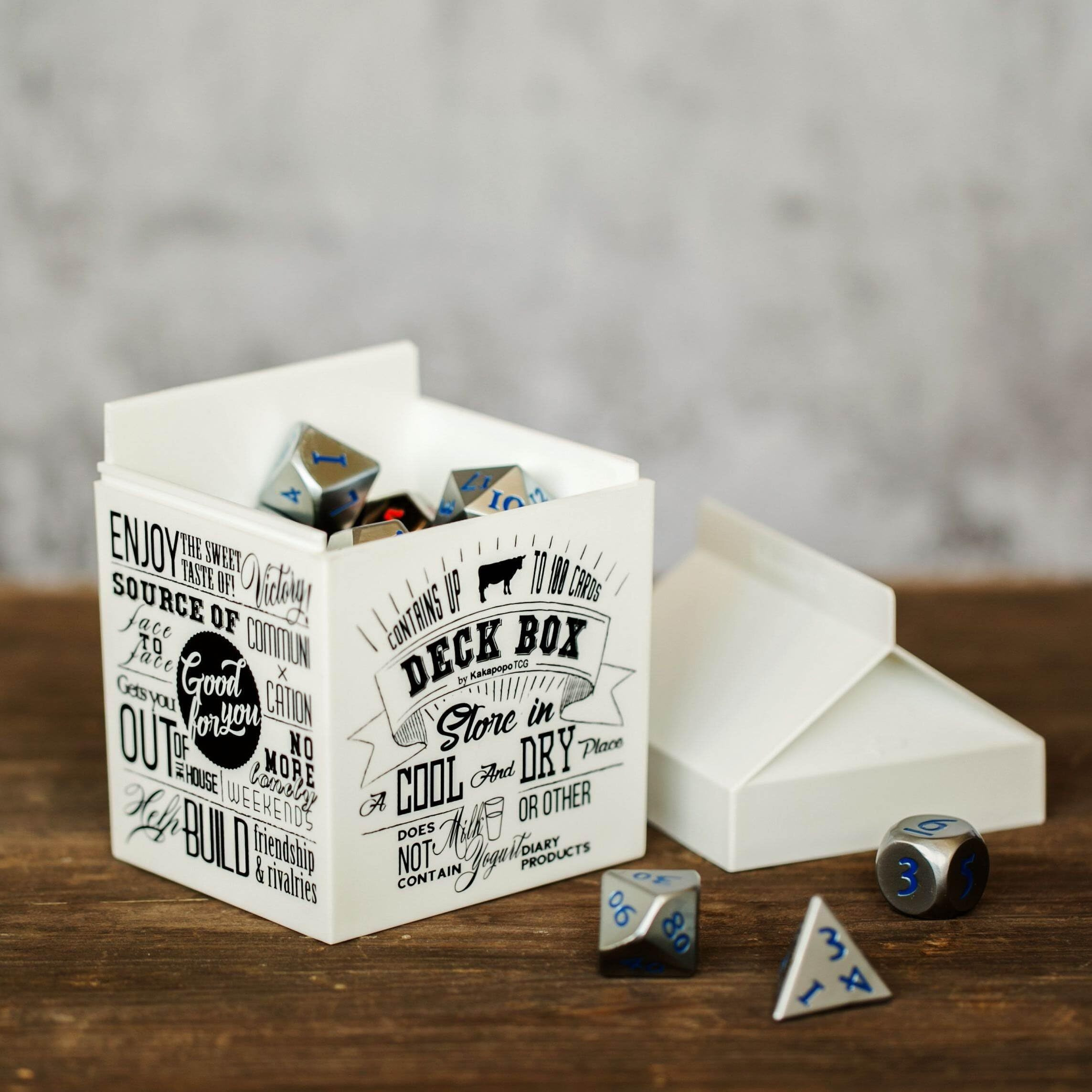 Kakapopotcg Deck-Fast (White) Deck Box  Dice Box  Mtg Magic Fab Ygo Dnd Spell Cards Edh Commander Fab Ptcg Tcg