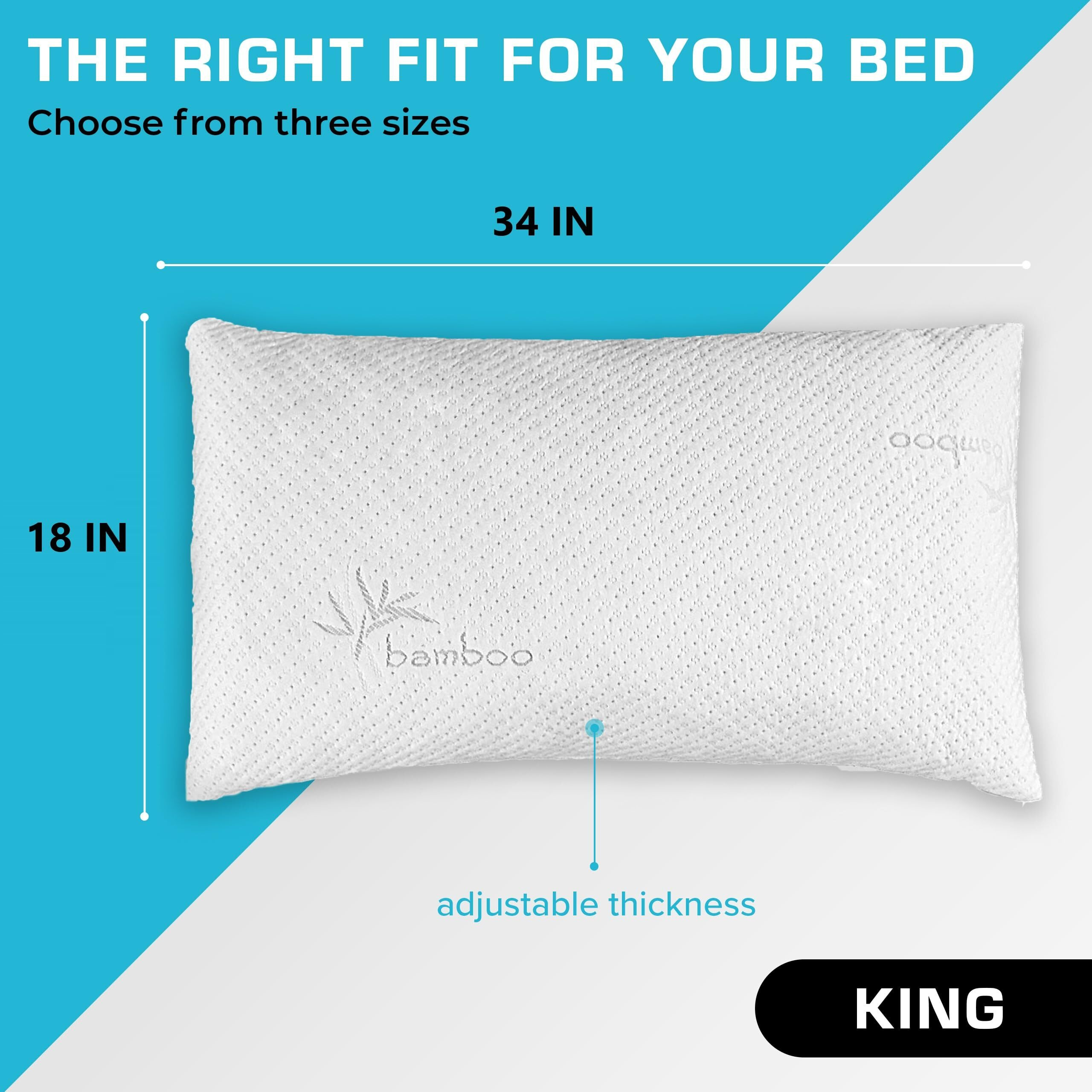 Xtreme Comforts Pillows For Sleeping - Greenguard Gold Certified Adjustable King Memory Foam Pillow For Side  Back & Stomach Sleepers W/ Removable Cooling Zipper Cover - Made In The Usa