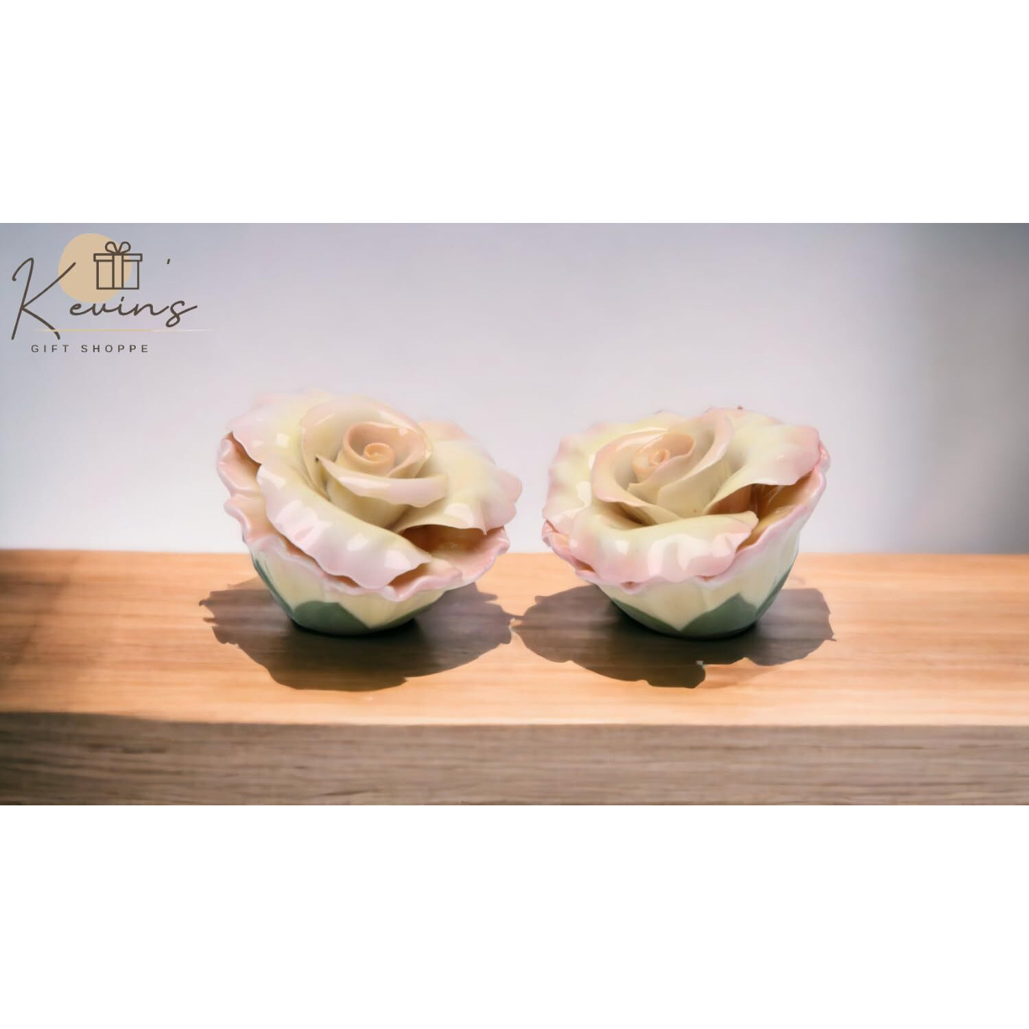 Stealstreet Peace Ss-Cg-20731  2.5 Inch Pink Painted Rose Petal Flowers Salt And Pepper Shaker Set  2 3/4"" D X 1 1/2"" H