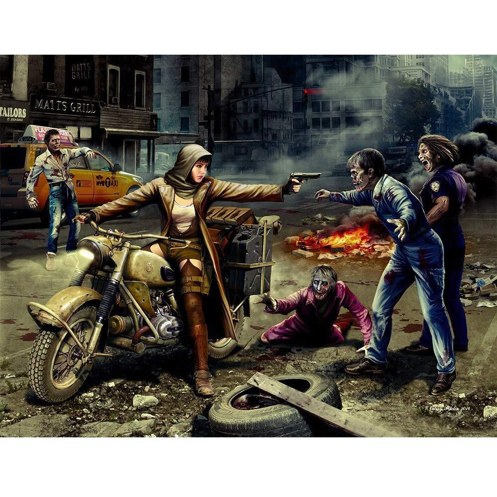 Masterbox Zombieland Zombie Hunter Road To Freedom Model Kit - 4 Zombies And Escaping Girl (1/35 Scale)