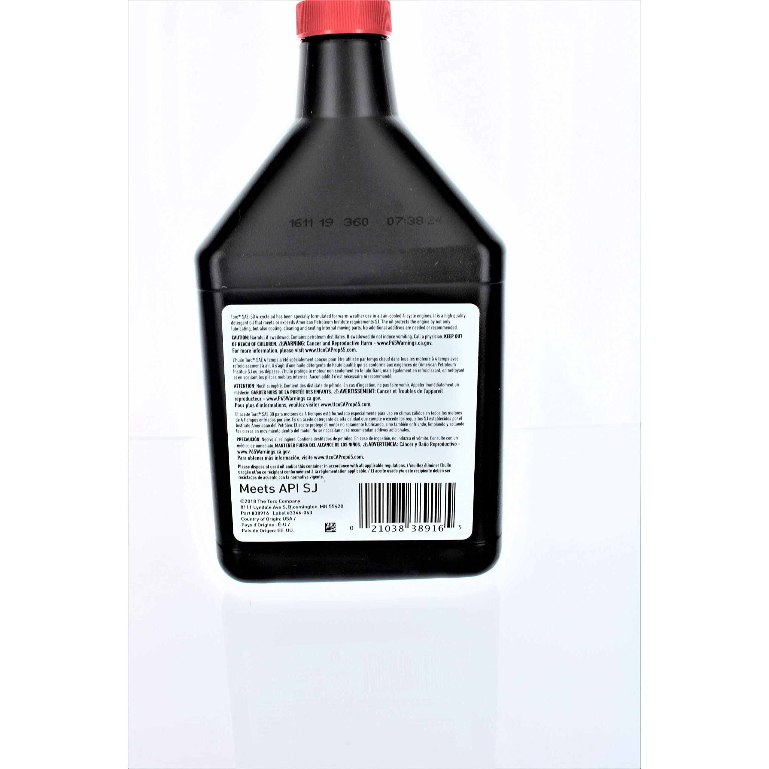 Toro 38916 Sae 30 Oil 18 Oz Bottle