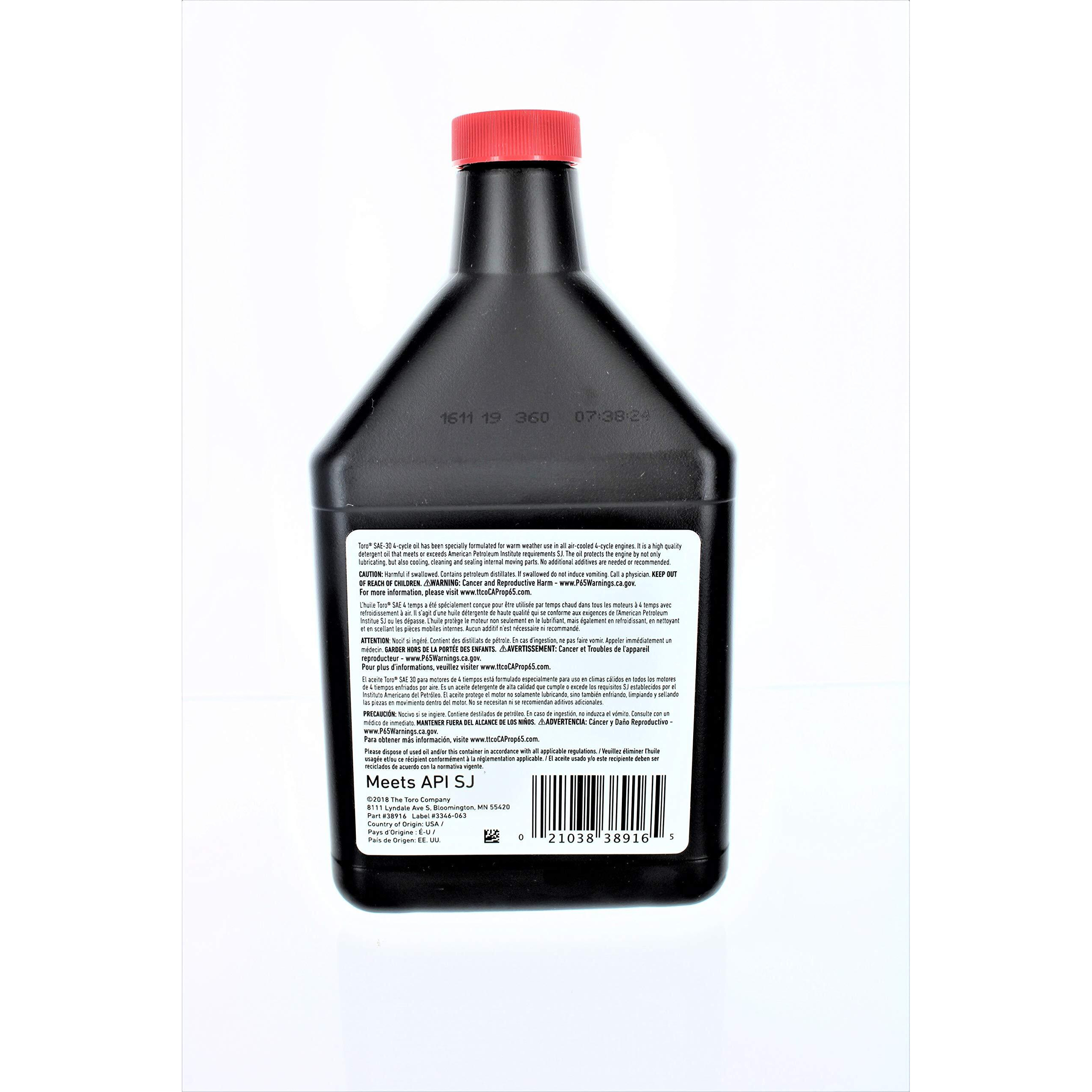 Toro 38916 Sae 30 Oil 18 Oz Bottle