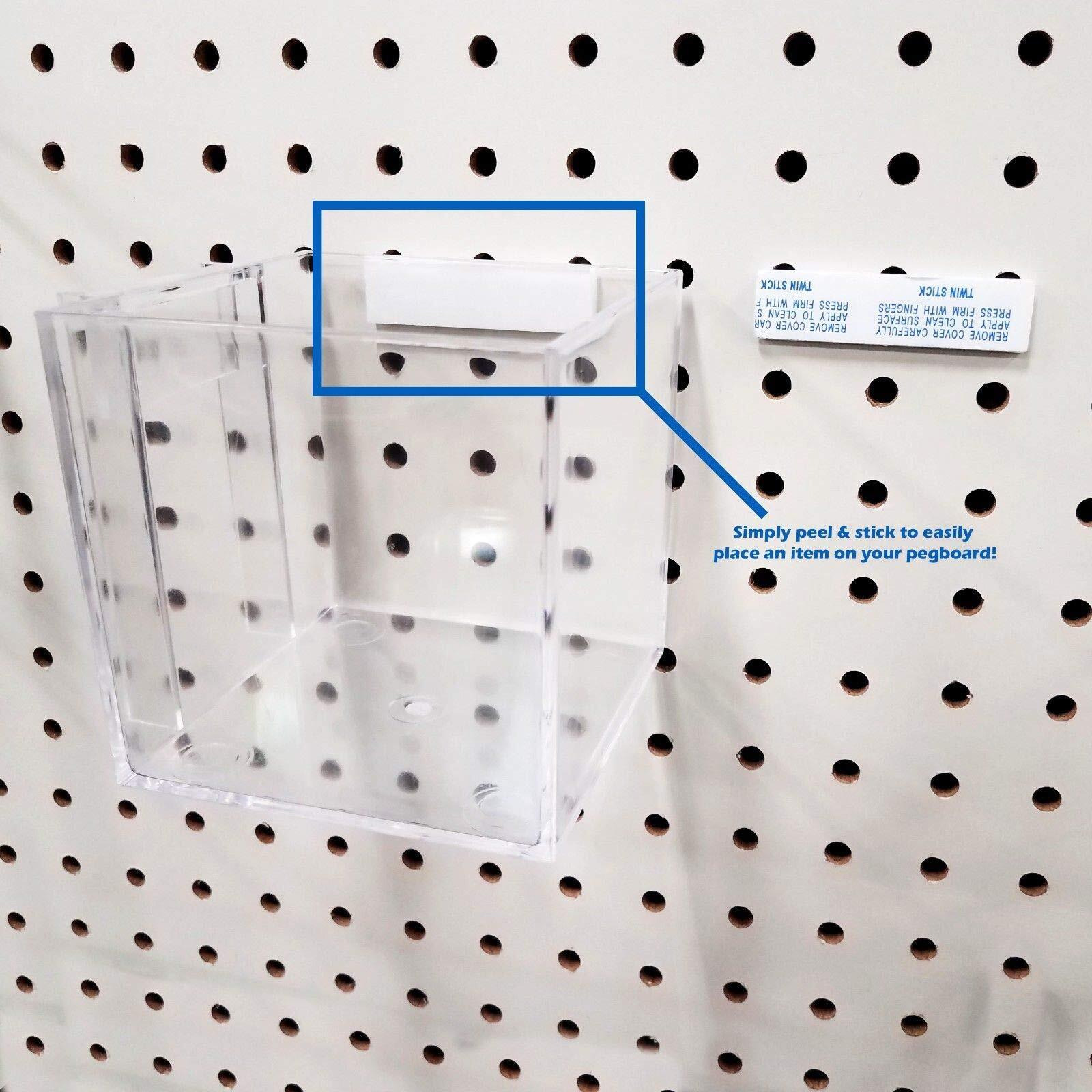 Adhesive Pegboard & Slatwall Mounting Adapter  Stick On Back Plate  Peg & Slat Item Mount  10 Pack