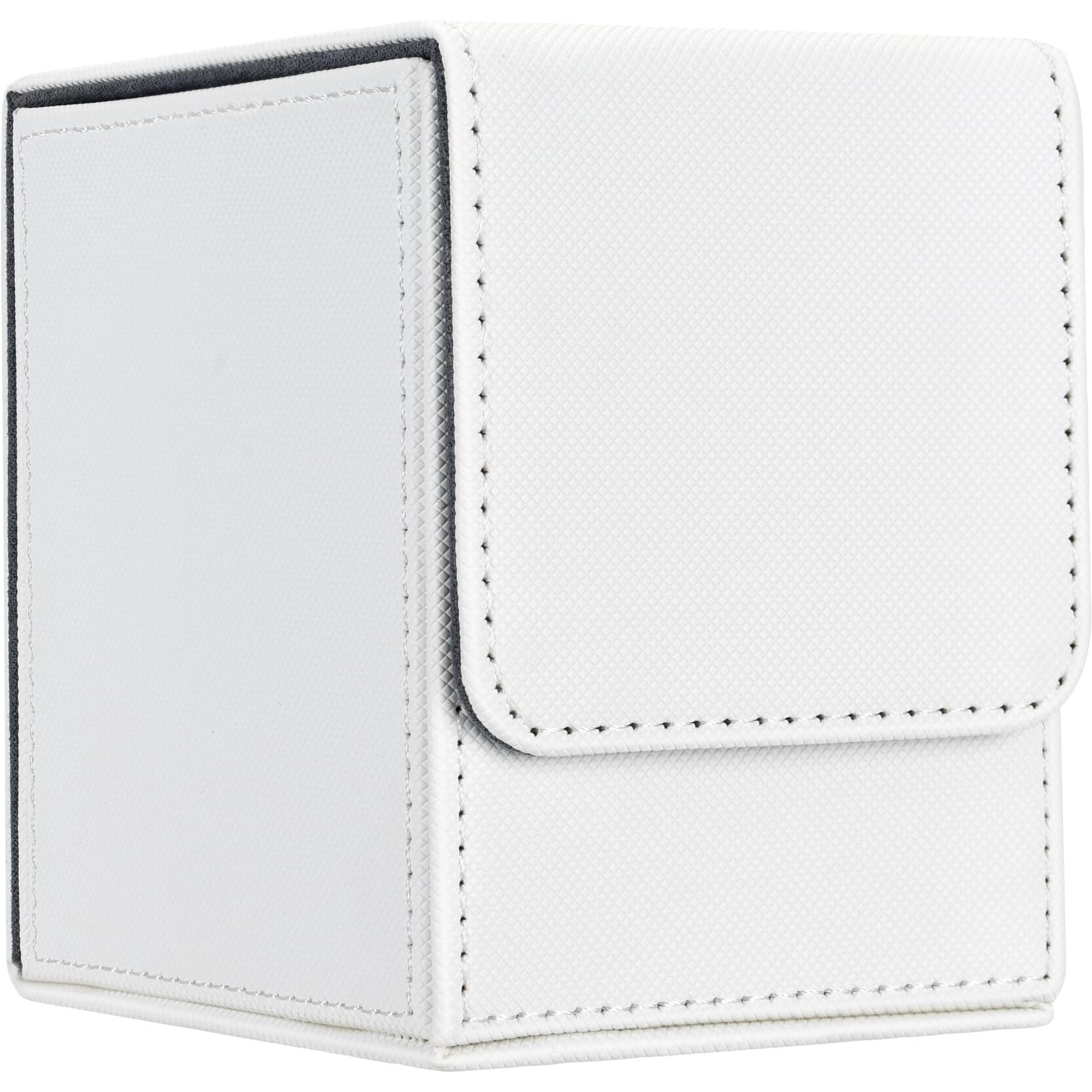 Zettokete Card Deck Box With 2 Dividers Large Capacity Trading Card Storage Box Fits 100+ Double-Sleeved Cards Pu Leather Deck Case Compatible With Magic Commander Yugioh Tcg Ccg(White)