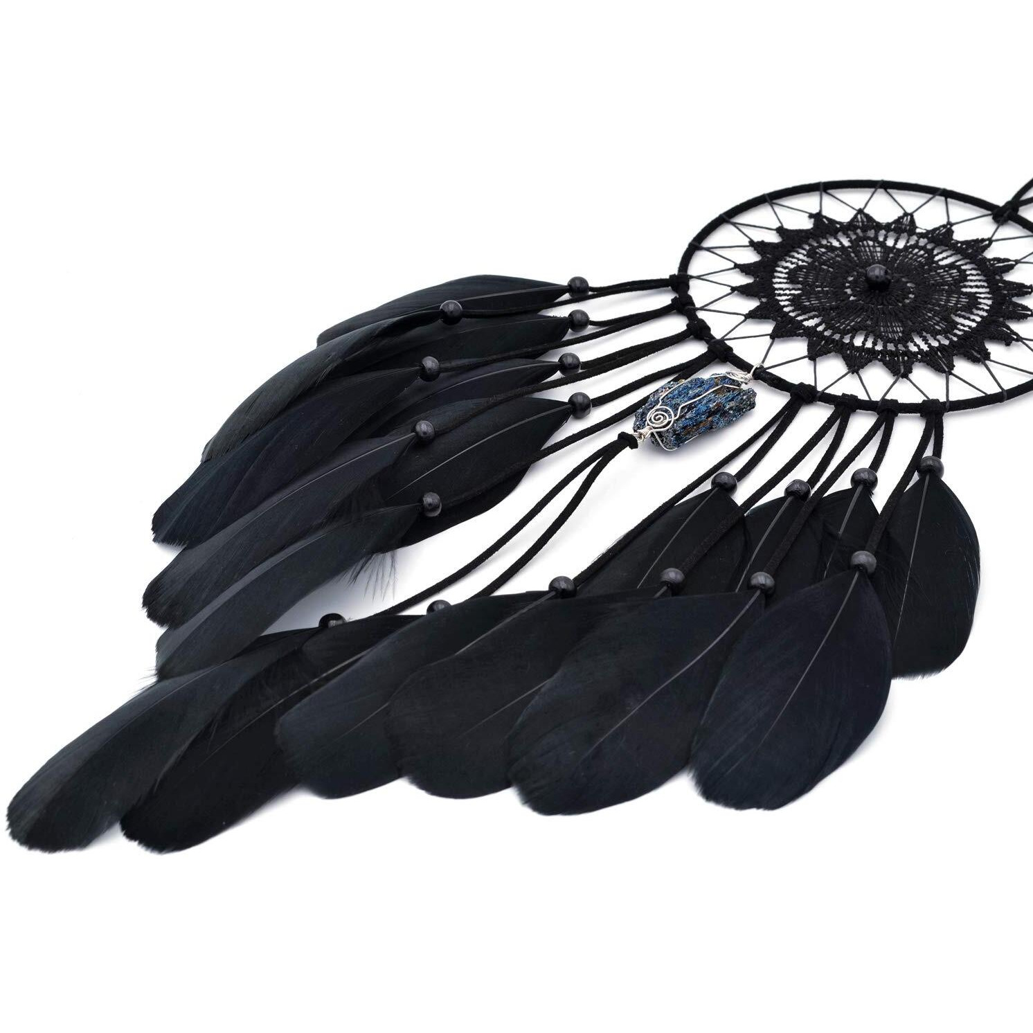Urdeoms Black Dream Catchers For Bedroom Adults Boys Dream Catcher Wall Decor For Girls Crystals Boho Wall Hanging Decor Teens Room Decoration Festival Gifts Ideas(No.16)