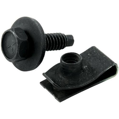 Allstar All18558 Body Bolt Kit W/ Clips 10Pk Black