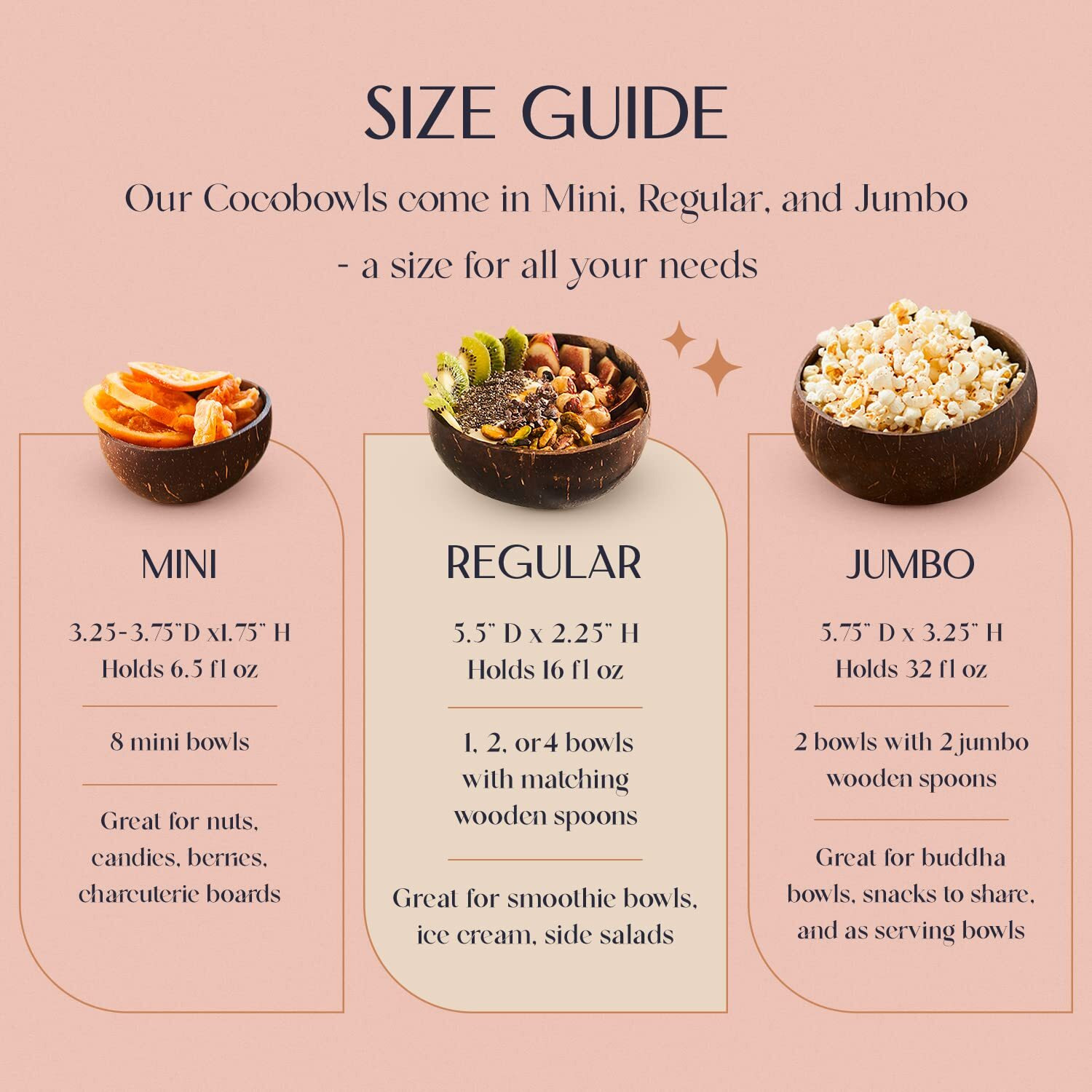 Cocobowlco Coconut Bowl & Wooden Spoons Bowl Set - Birthday Gifts For Women - Coconut Bowls For Eco Friendly Kitchen Decor  Acai Bowls & Smoothie Bowls (2  Polished)