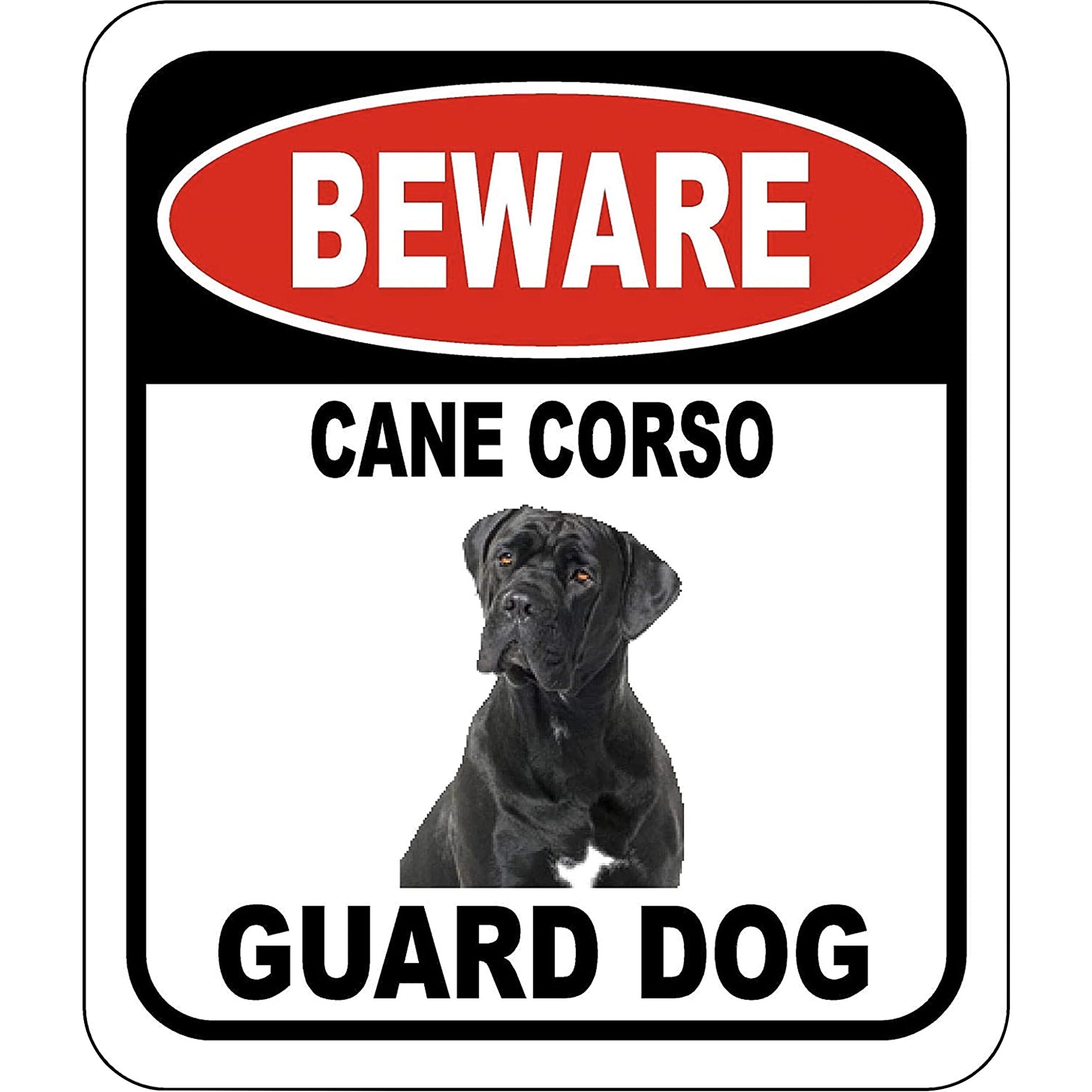 Beware Cane Corso Guard Dog Outdoor Sign - Warning Signs For Home  Dog House Sign Decorations  Animal Warning Signs - Safety Sign For The Home  Indoor Outdoor Signs - 8.5"" X 10""