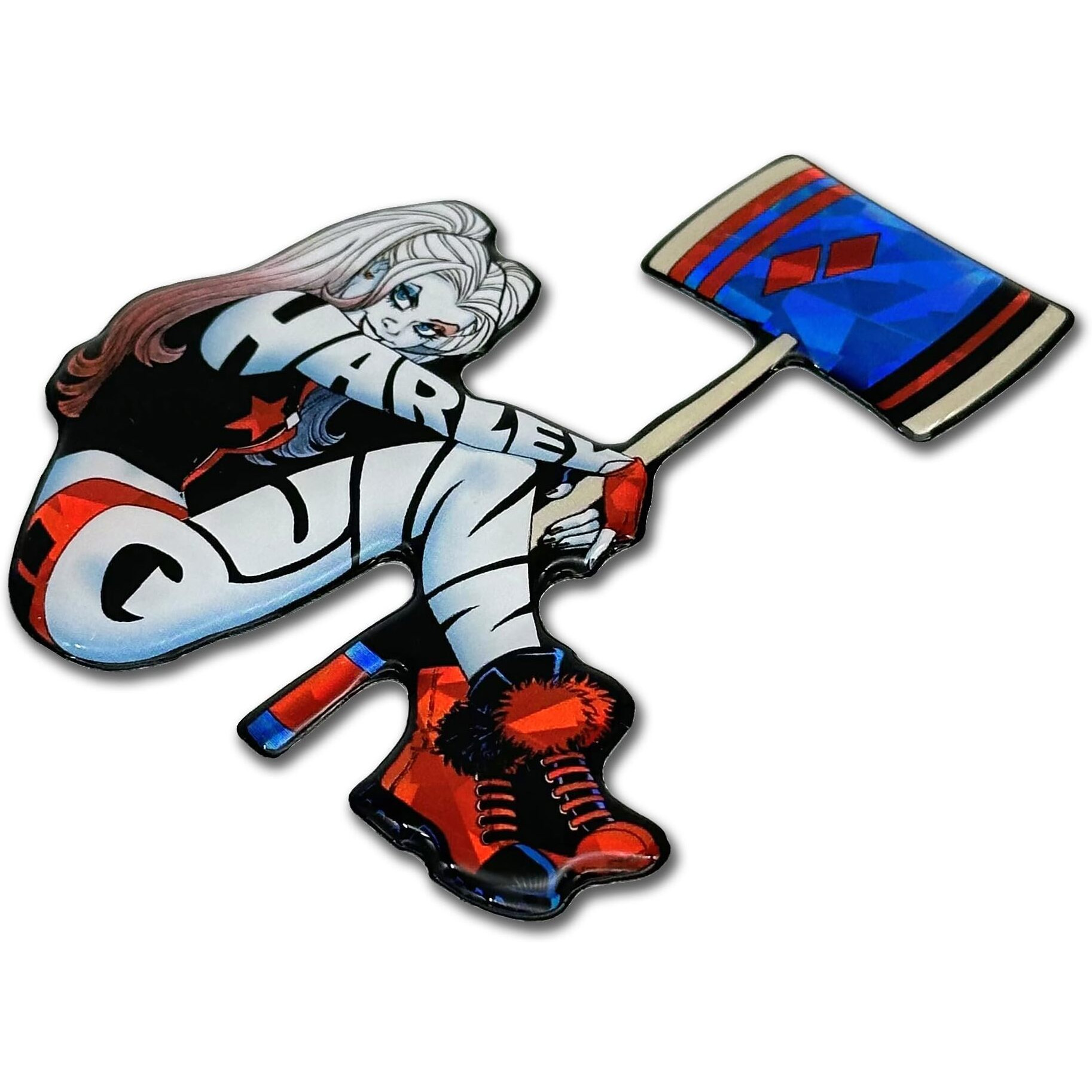 Elektroplate Premium Harley Quinn 3D Doming Reflective Automotive Grade Decal Sticker For Car  Water Bottle  Laptop  Cooler  Toolbox  Phone | Made In The Usa | 3.1&quot&quot X 2.7
