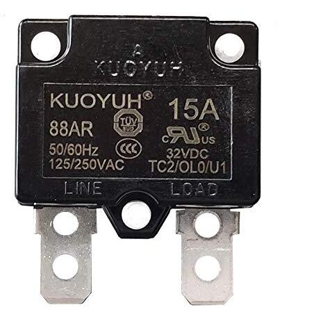 Kuoyuh Circuit Breaker 88Ar Series 125/250Vac 50/60Hz (1Pc) (15 Amp)