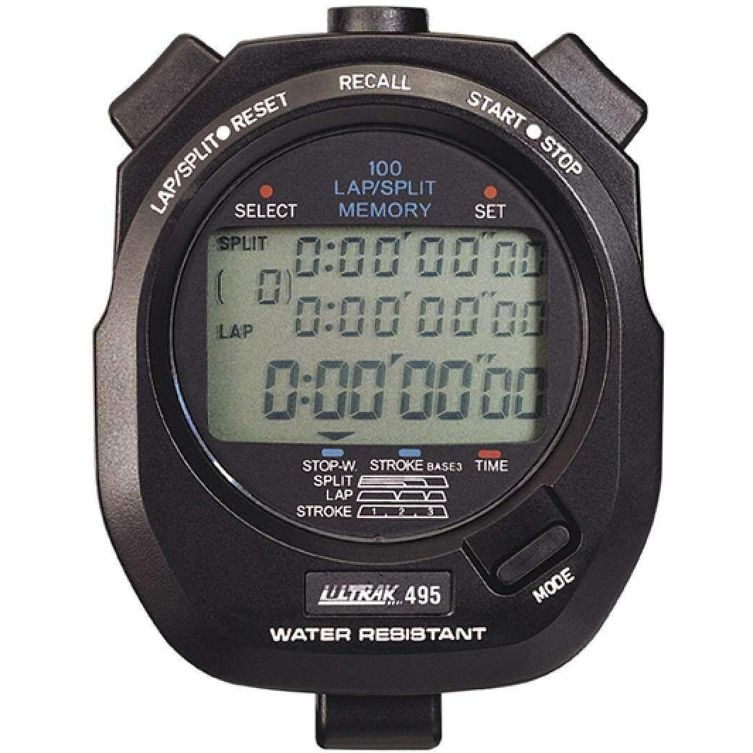 Ultrak 495 100 Lap Memory Black Professional Stopwatches Continuous Display Of Event Time New