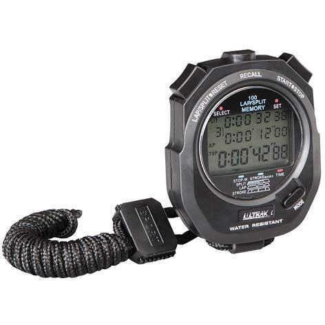 Ultrak 495 100 Lap Memory Black Professional Stopwatches Continuous Display Of Event Time New