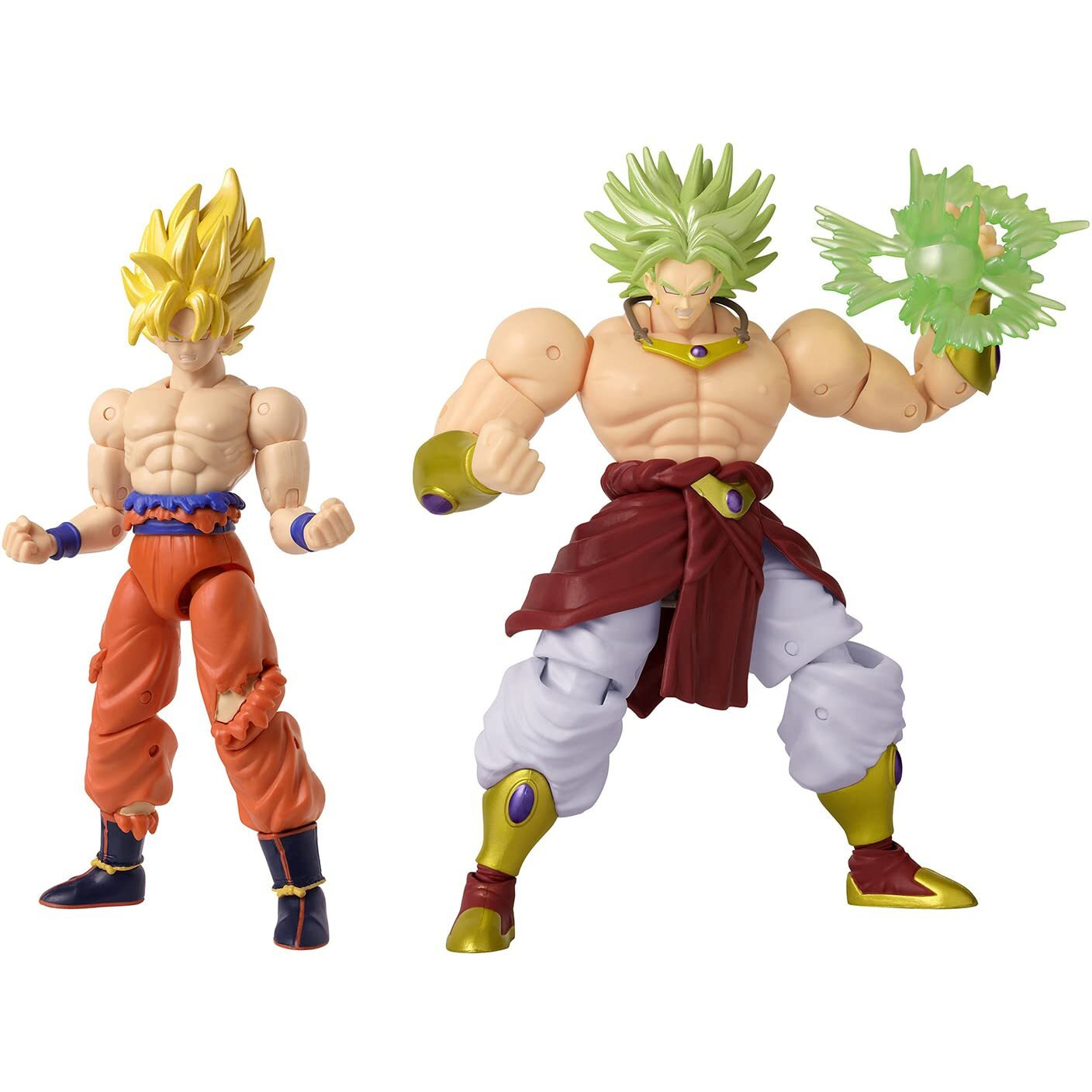 Dragon Stars Series - Dragon Ball Super - Super Saiyan Goku (Battle Damage Ver.) Vs Super Saiyan Broly Battle Pack Action Figure Set