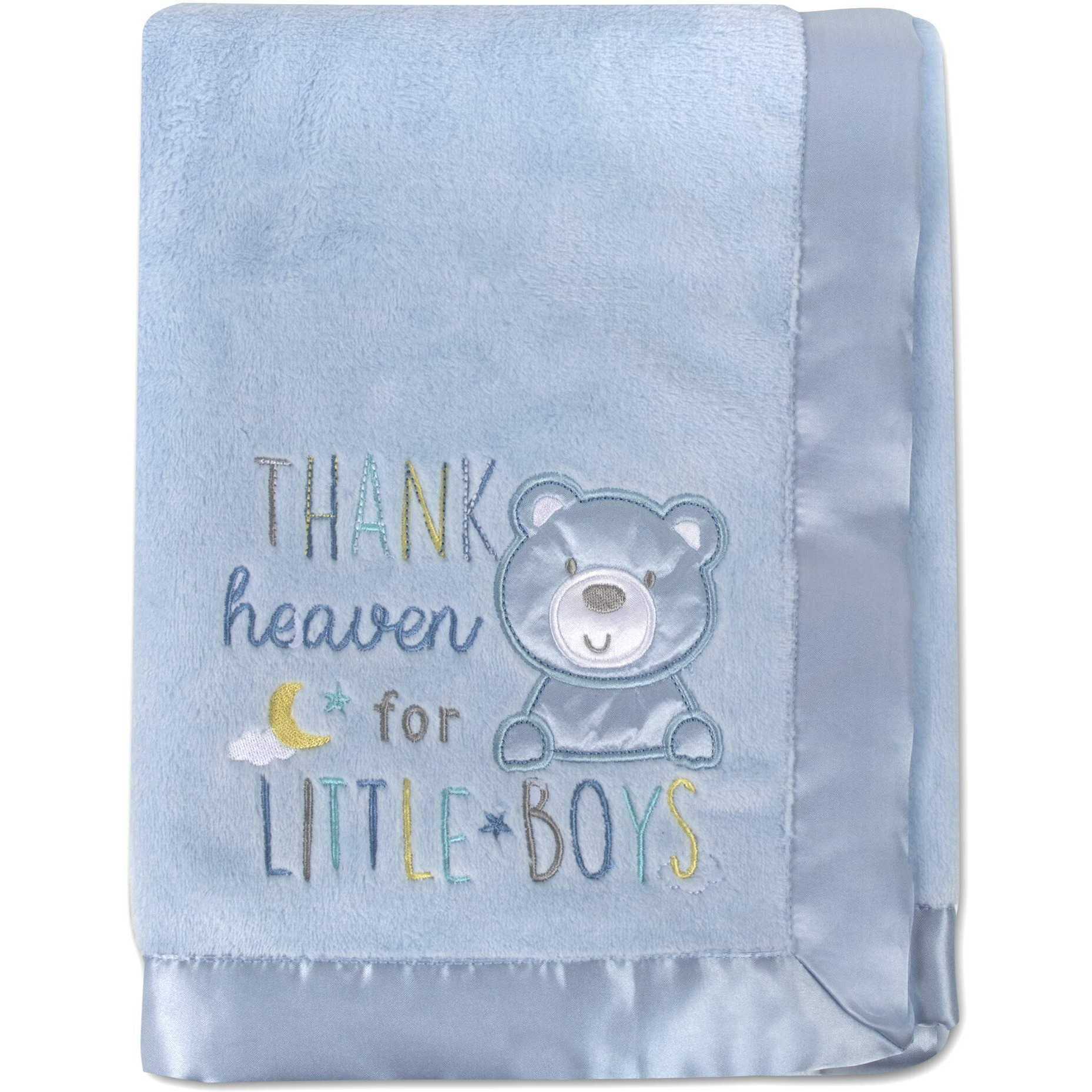 30X40 Fleece Baby Nursery Blanket With Satin Trim For Boys  Girls  And Unknown Gender Baby (Blue)