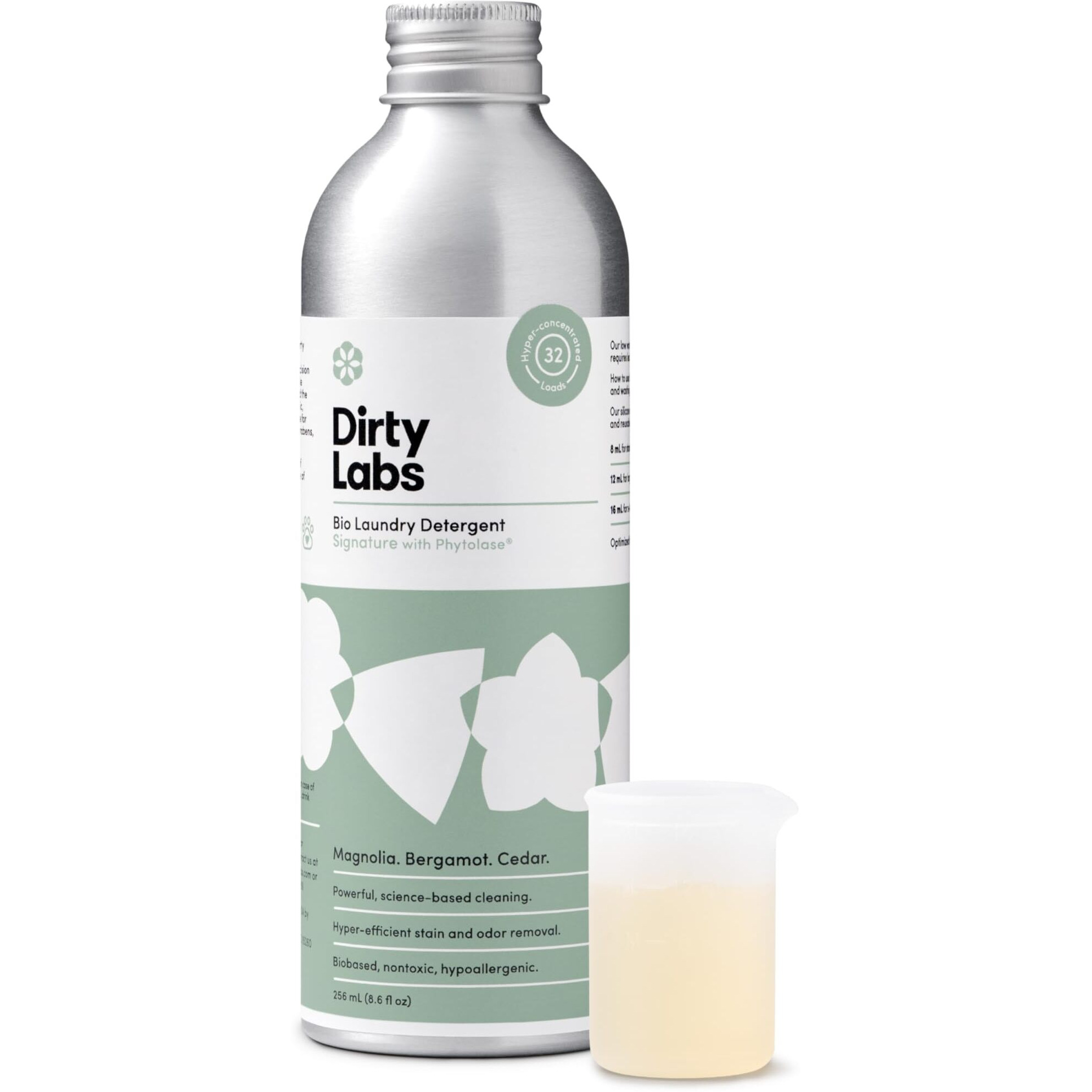 Dirty Labs | Signature Scent | Bio-Liquid Laundry Detergent | 32 Loads (8.6 Fl Oz) | Hyper-Concentrated | High Efficiency & Standard Machine Washing | Nontoxic  Biodegradable | Stain & Odor Removal